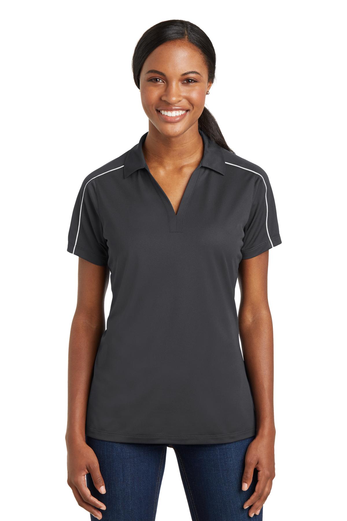 Sport-Tek- Sport-Tek® Women's Micropique Sport-Wick® Piped Polo. LST653-Medtech- 4