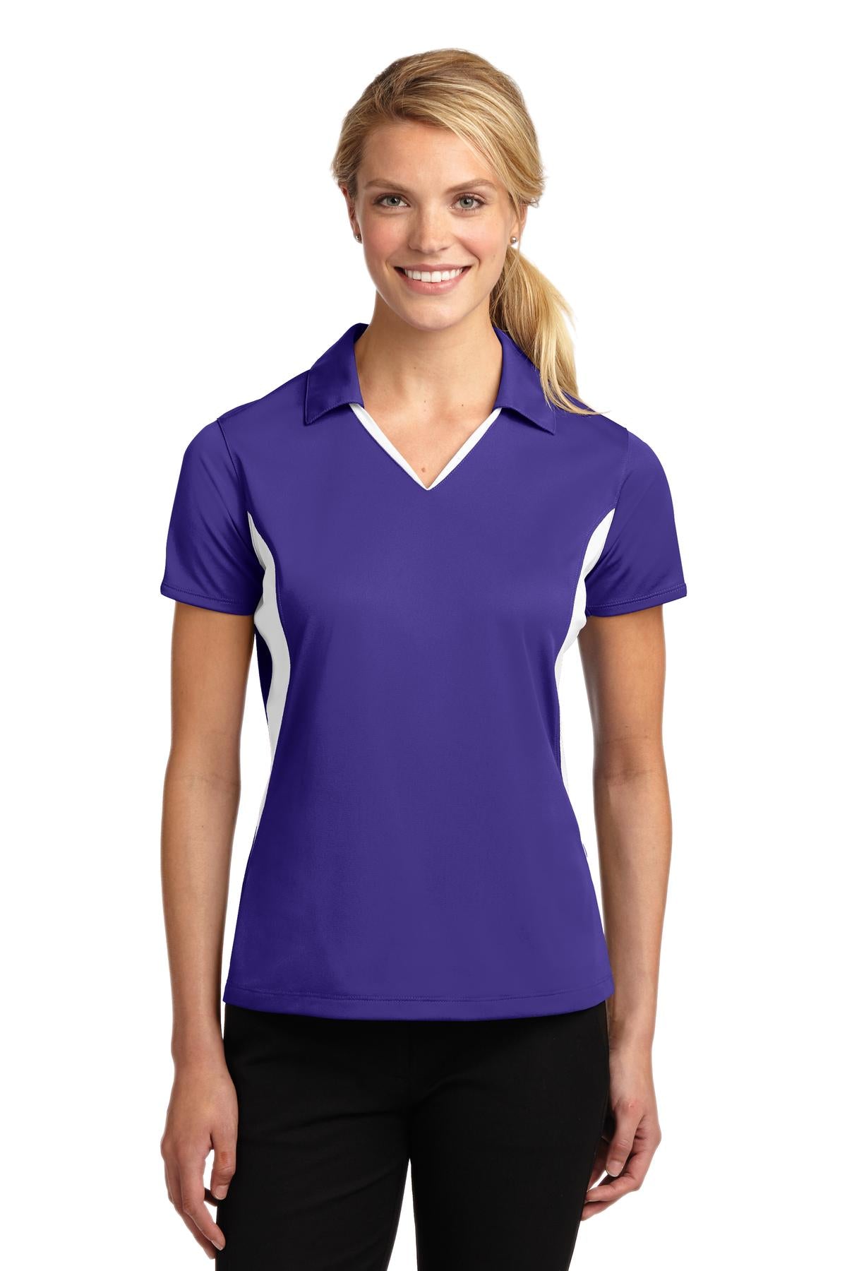 Sport-Tek- Sport-Tek® Women's Side Blocked Micropique Sport-Wick® Polo. LST655-Medtech- 8