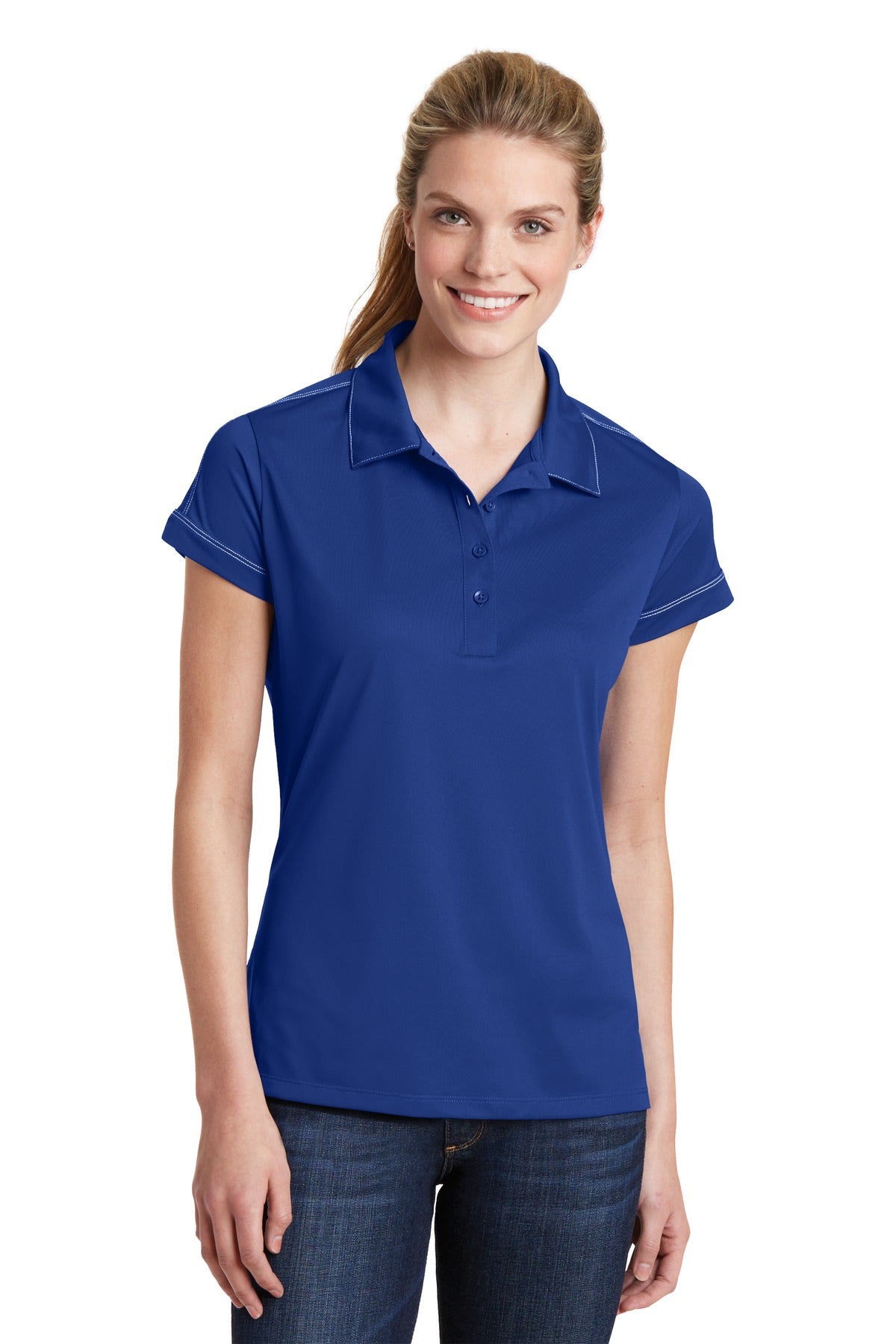 Sport-Tek- Sport-Tek® Women's Contrast Stitch Micropique Sport-Wick® Polo. LST659-Medtech- 5