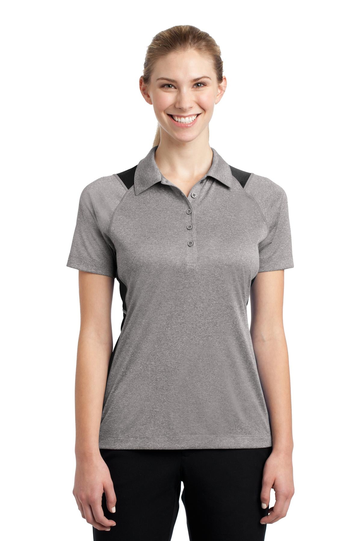 Sport-Tek- Sport-Tek® Women's Heather Colorblock Contender™ Polo. LST665-Medtech- 2