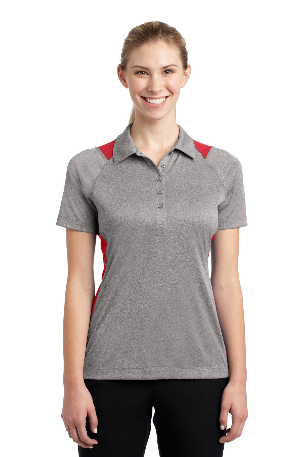 Sport-Tek- Sport-Tek® Women's Heather Colorblock Contender™ Polo. LST665-Medtech- 10