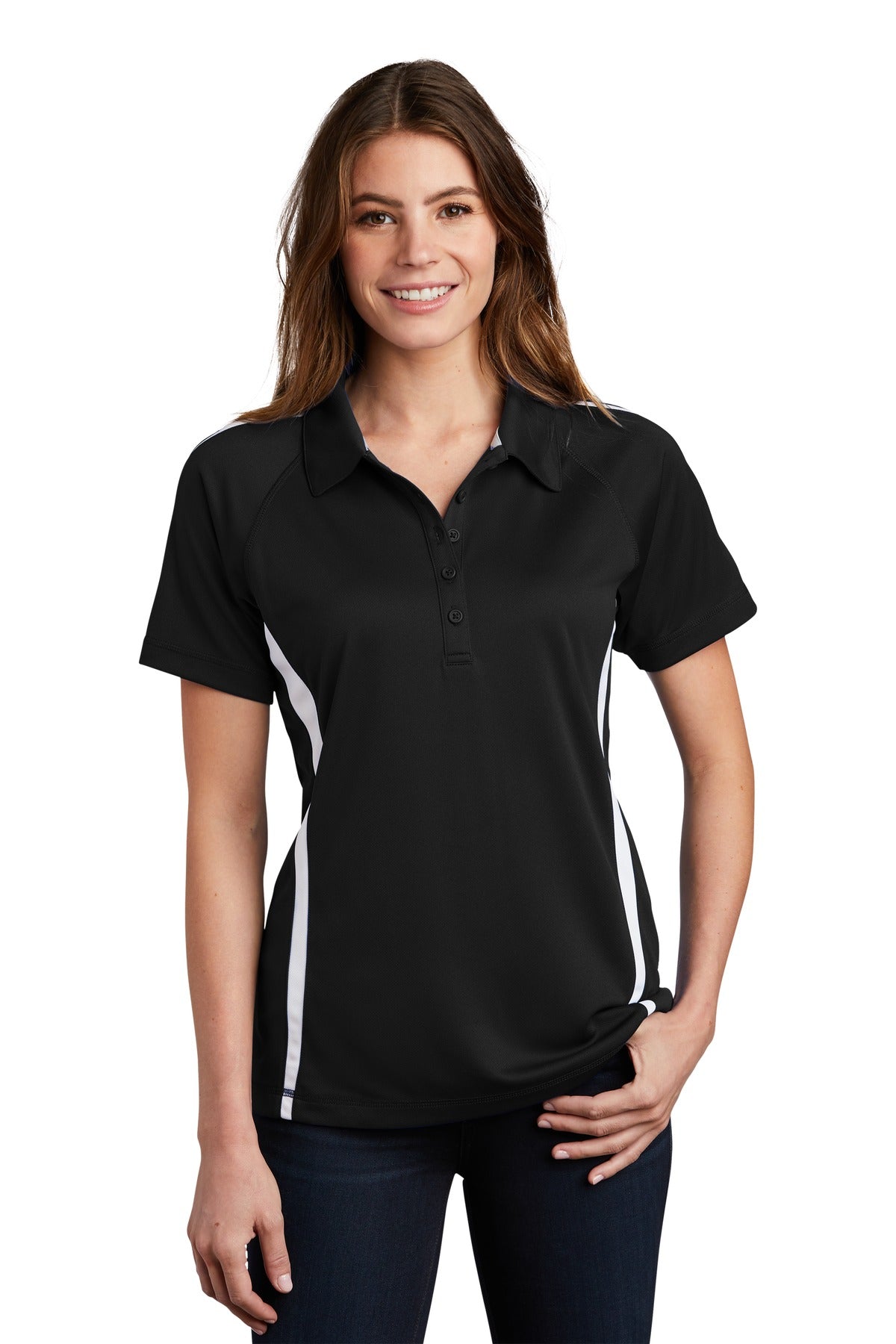 Sport-Tek- Sport-Tek® Women's PosiCharge® Micro-Mesh Colorblock Polo. LST685-Medtech- 2