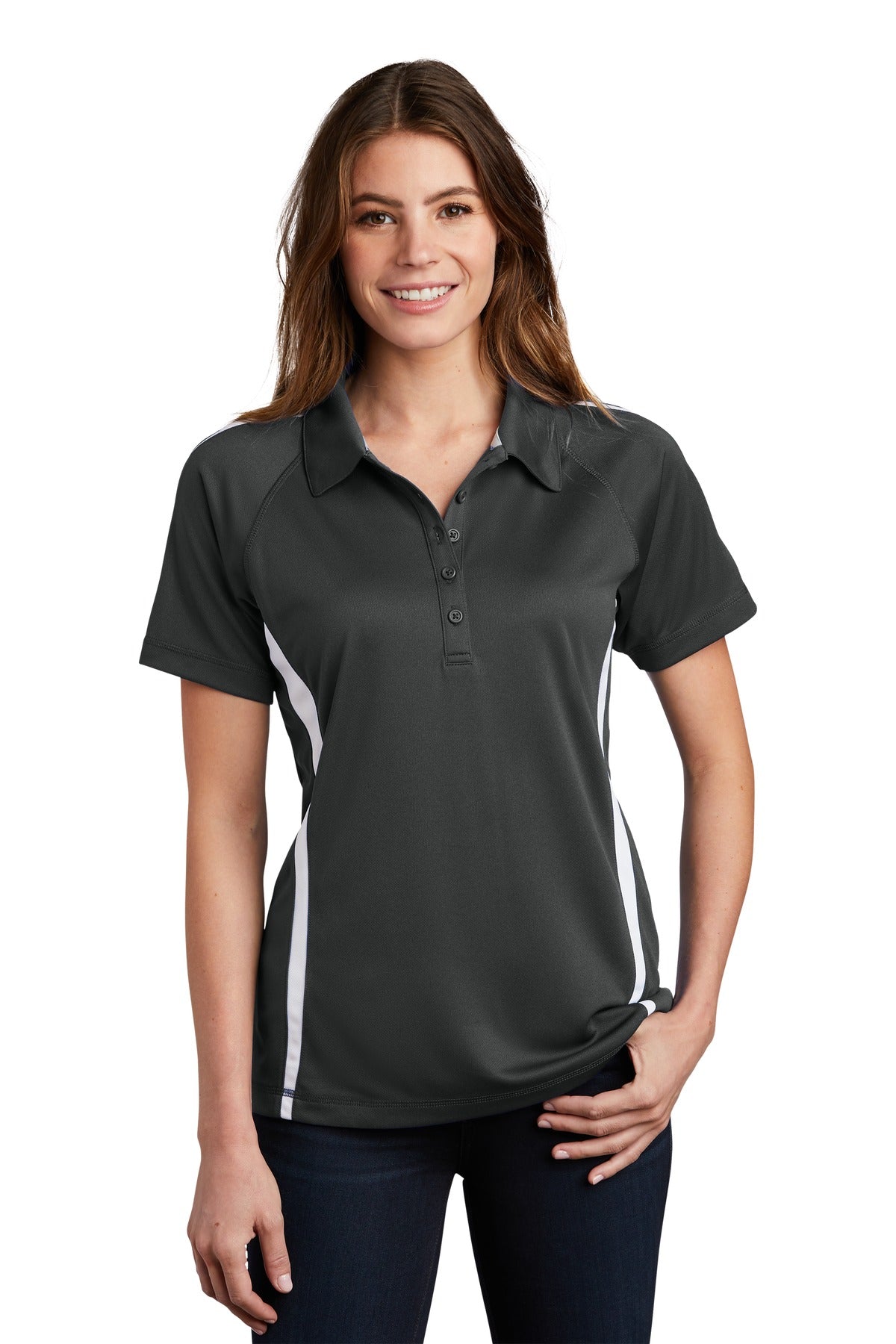 Sport-Tek- Sport-Tek® Women's PosiCharge® Micro-Mesh Colorblock Polo. LST685-Medtech- 3