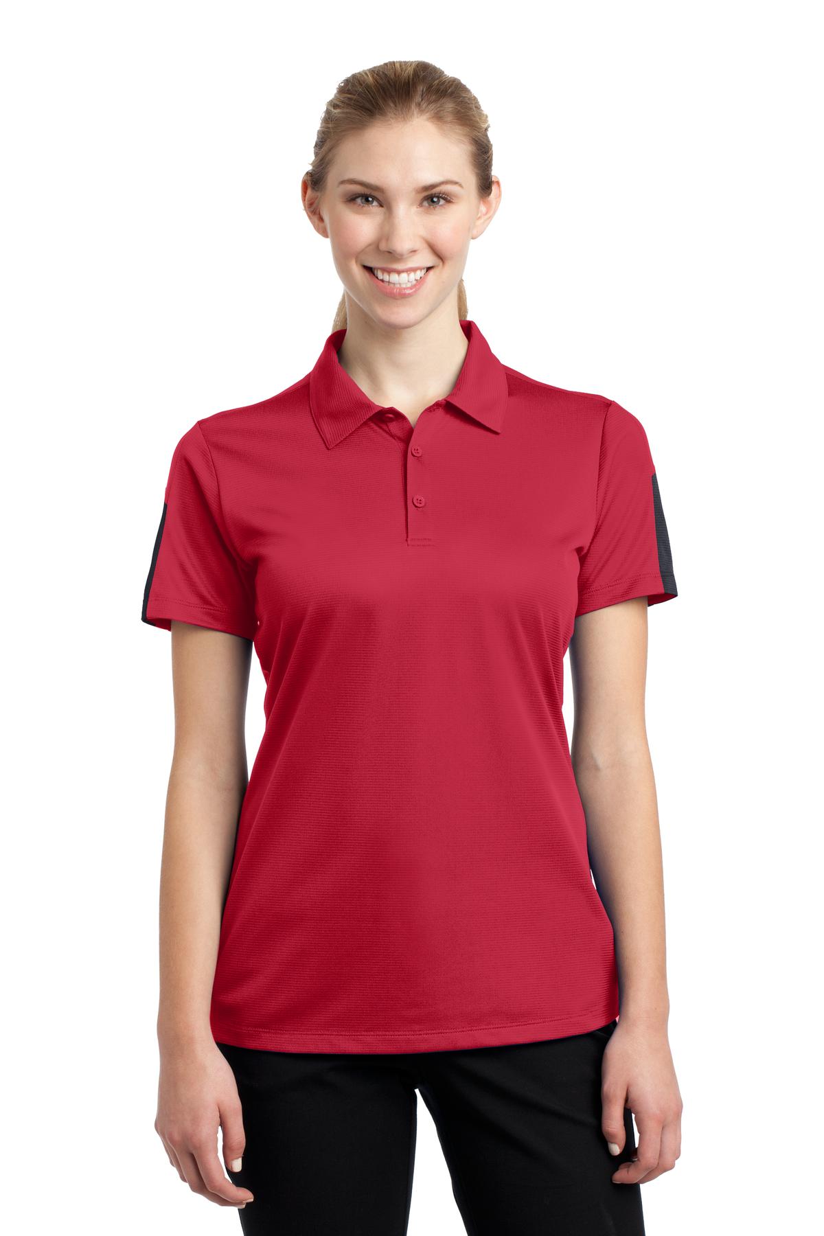 Sport-Tek- Sport-Tek® Women's PosiCharge® Active Textured Colorblock Polo. LST695-Medtech- 3