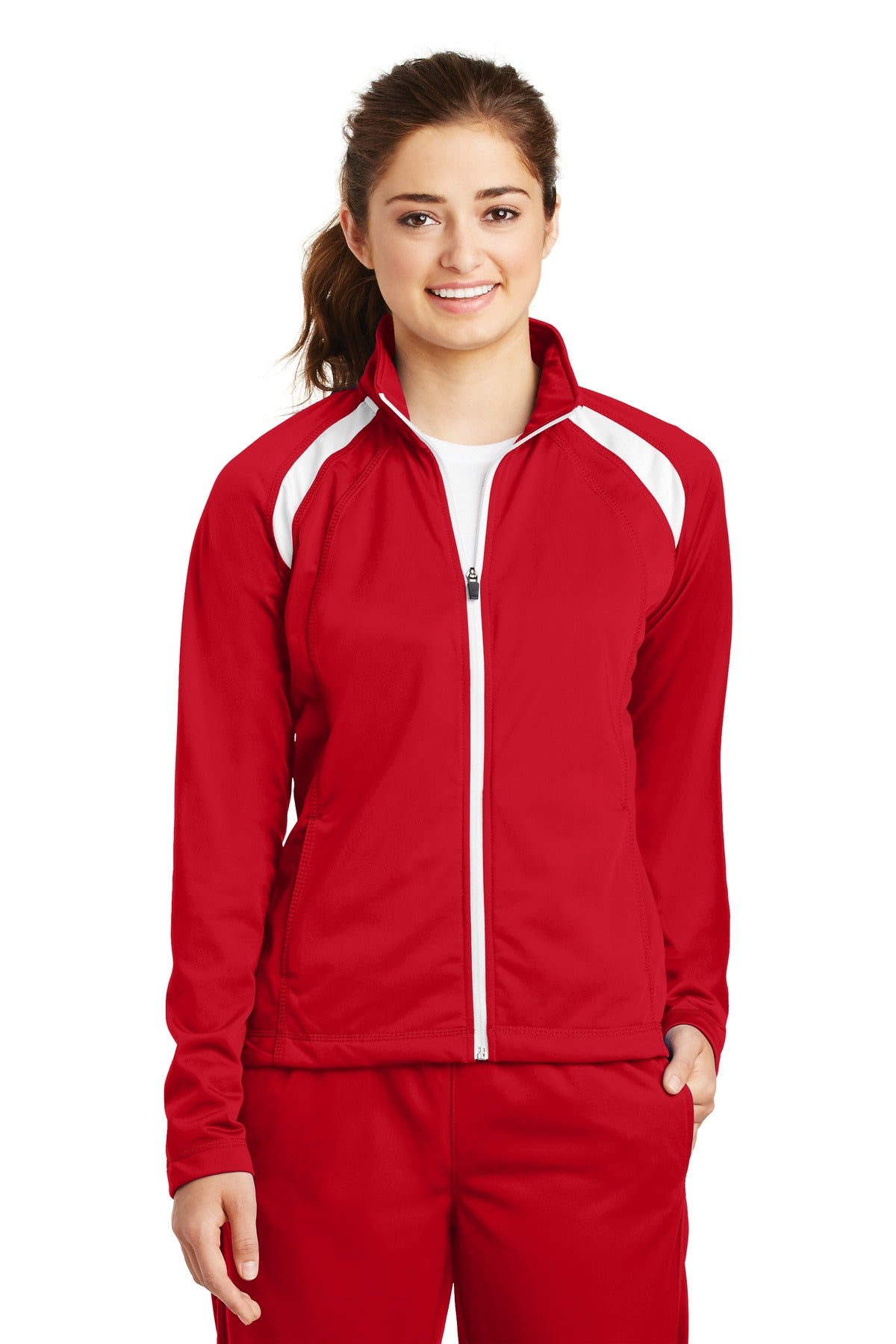 Sport-Tek- Sport-Tek® Women's Tricot Track Jacket. LST90-Medtech- 3