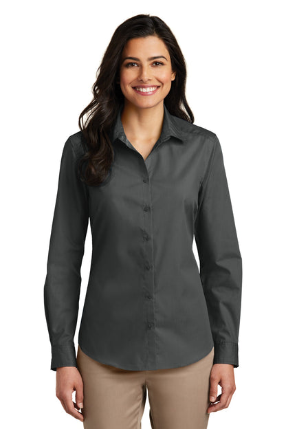 Port Authority- Port Authority® Women's Long Sleeve Carefree Poplin Shirt. LW100-Medtech- 4