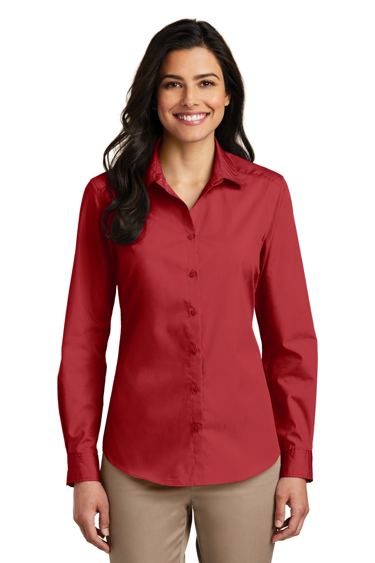 Port Authority- Port Authority® Women's Long Sleeve Carefree Poplin Shirt. LW100-Medtech- 6