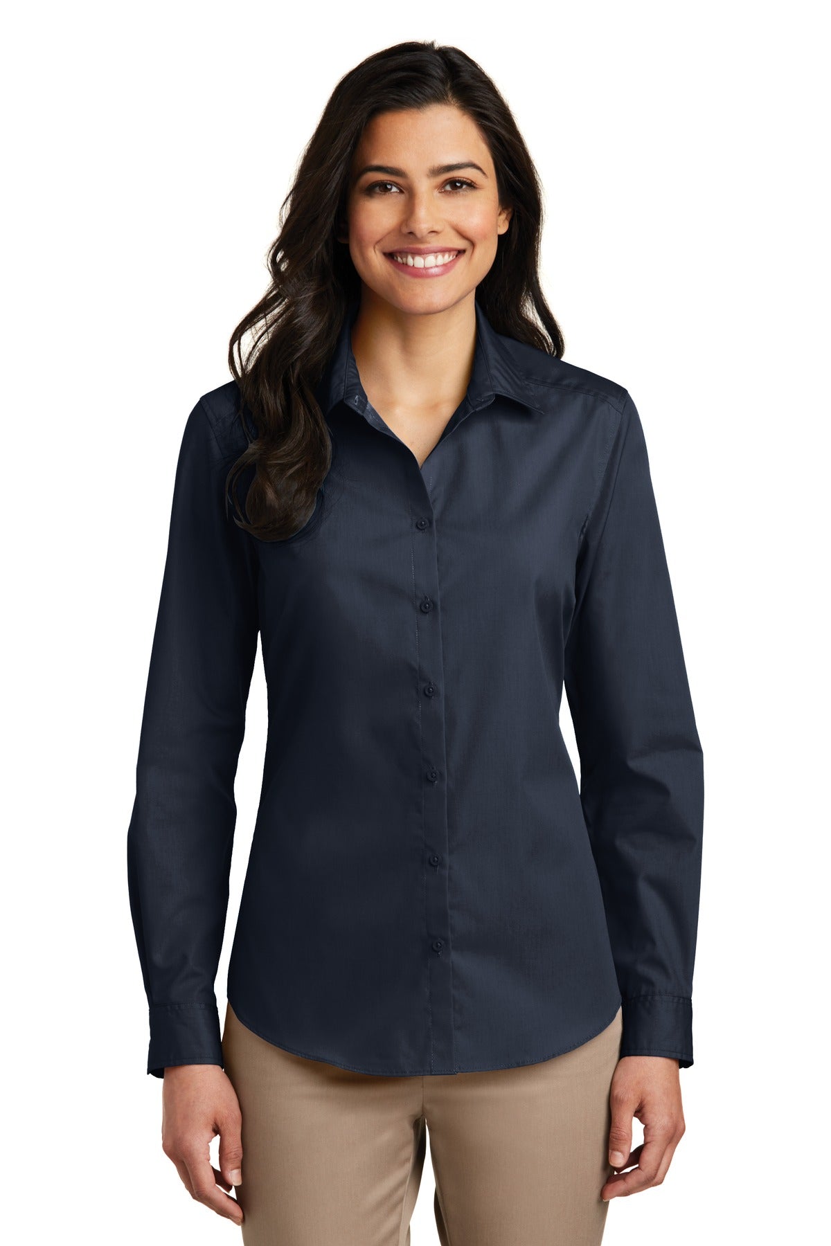 Port Authority- Port Authority® Women's Long Sleeve Carefree Poplin Shirt. LW100-Medtech- 7