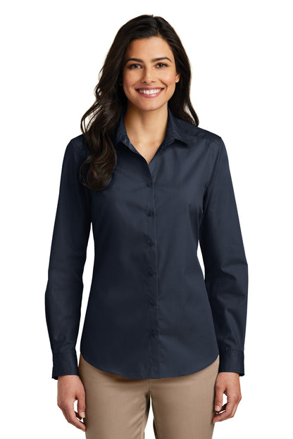 Port Authority- Port Authority® Women's Long Sleeve Carefree Poplin Shirt. LW100-Medtech- 7