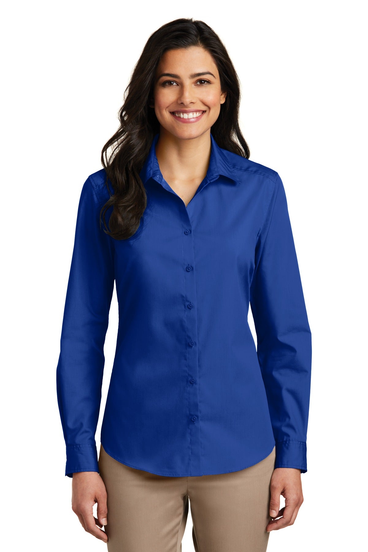 Port Authority- Port Authority® Women's Long Sleeve Carefree Poplin Shirt. LW100-Medtech- 8