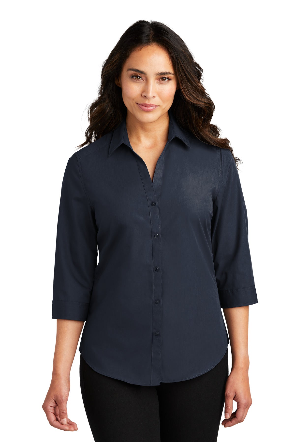 Port Authority- Port Authority® Women's 3/4-Sleeve Carefree Poplin Shirt. LW102-Medtech- 4