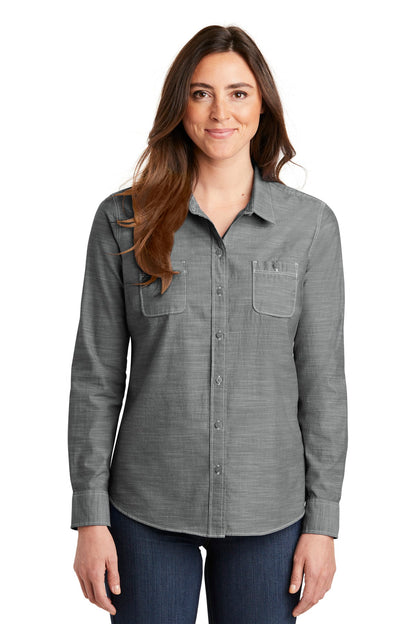 Port Authority- Port Authority® Women's Slub Chambray Shirt. LW380-Medtech- 1