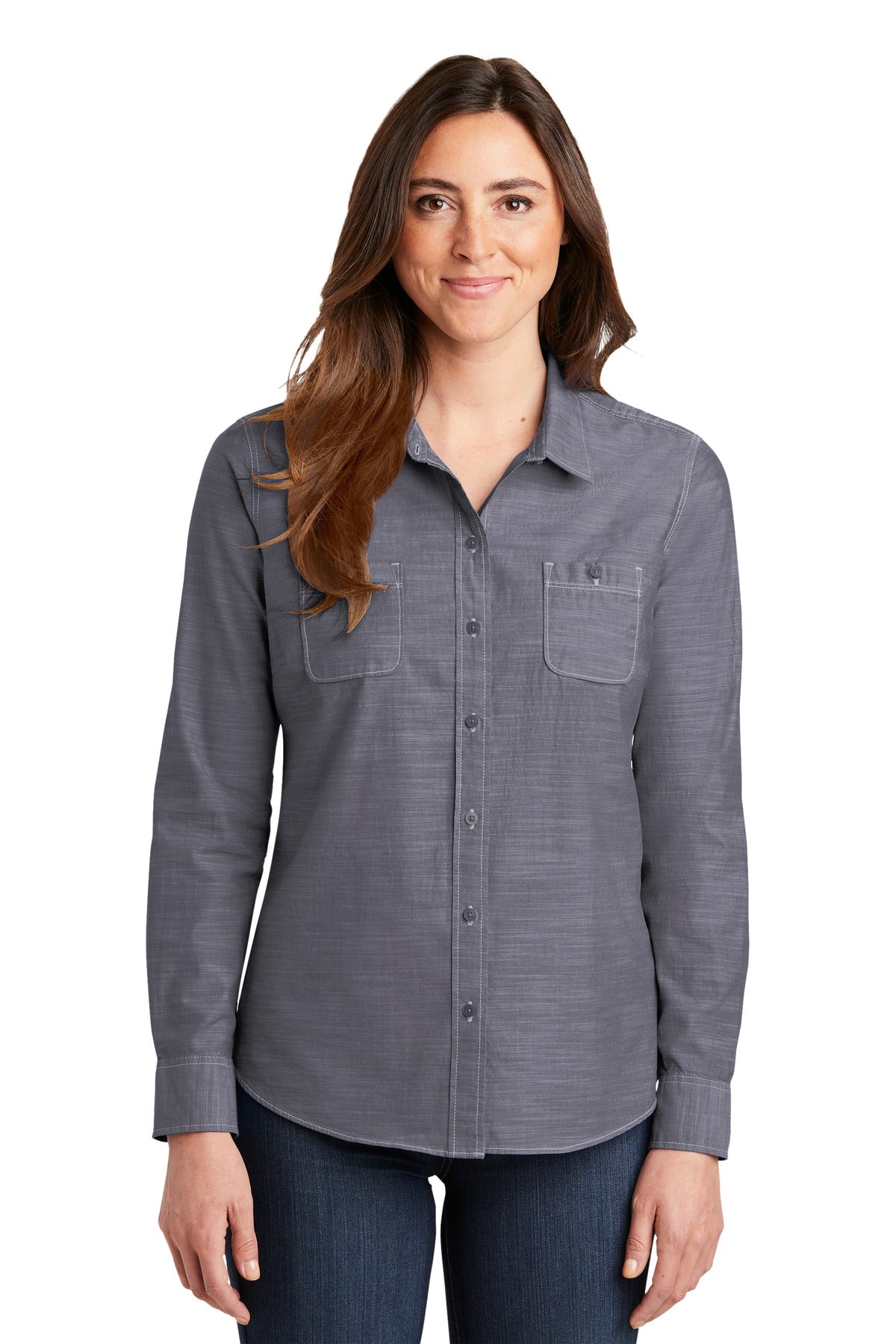 Port Authority- Port Authority® Women's Slub Chambray Shirt. LW380-Medtech- 3