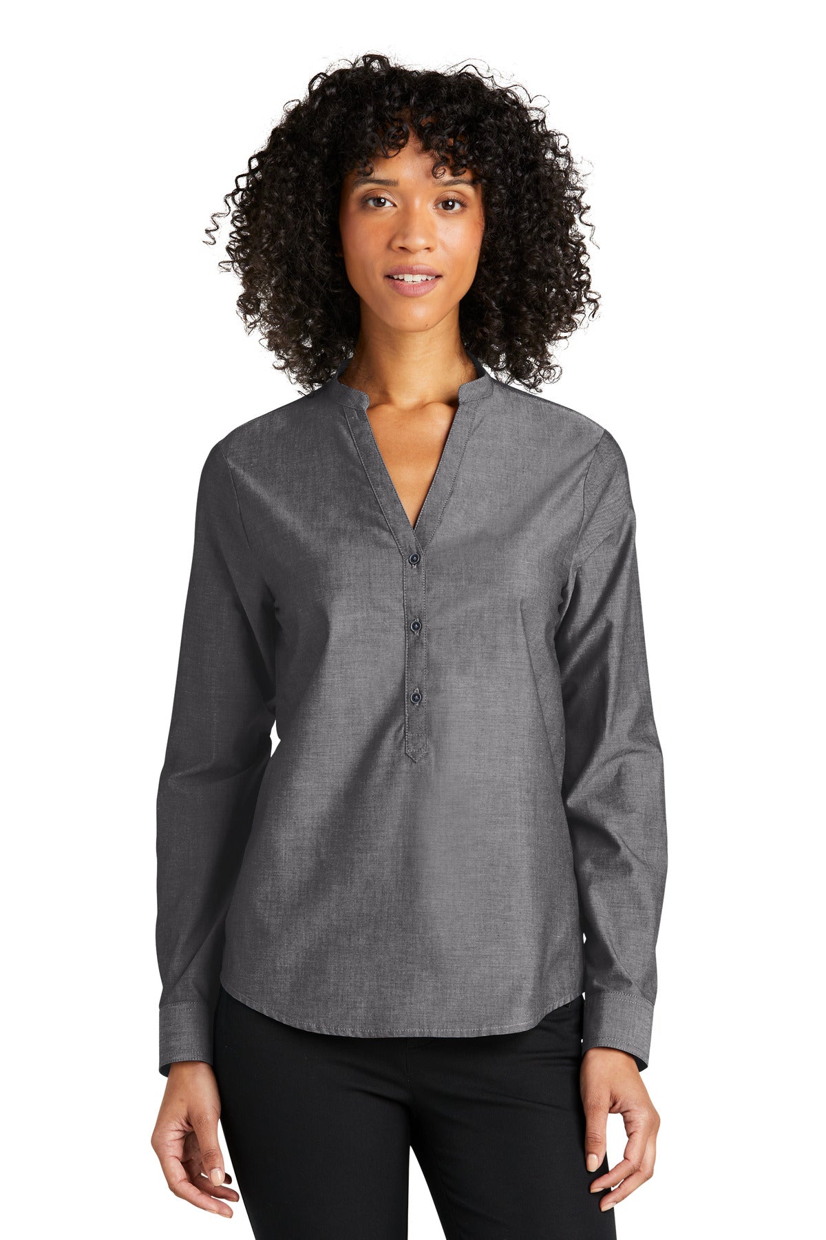 Port Authority- Port Authority® Women's Long Sleeve Chambray Easy Care Shirt LW382-Medtech- 1