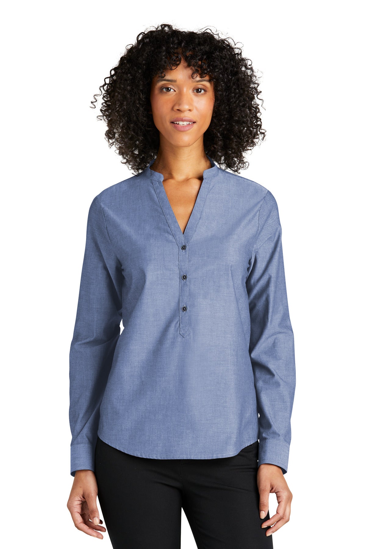 Port Authority- Port Authority® Women's Long Sleeve Chambray Easy Care Shirt LW382-Medtech- 3