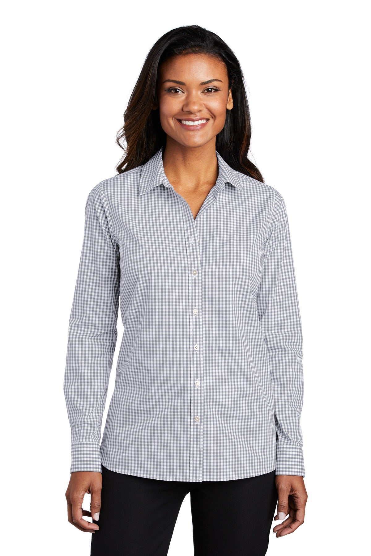 Port Authority- Port Authority ® Women's Broadcloth Gingham Easy Care Shirt LW644-Medtech- 2