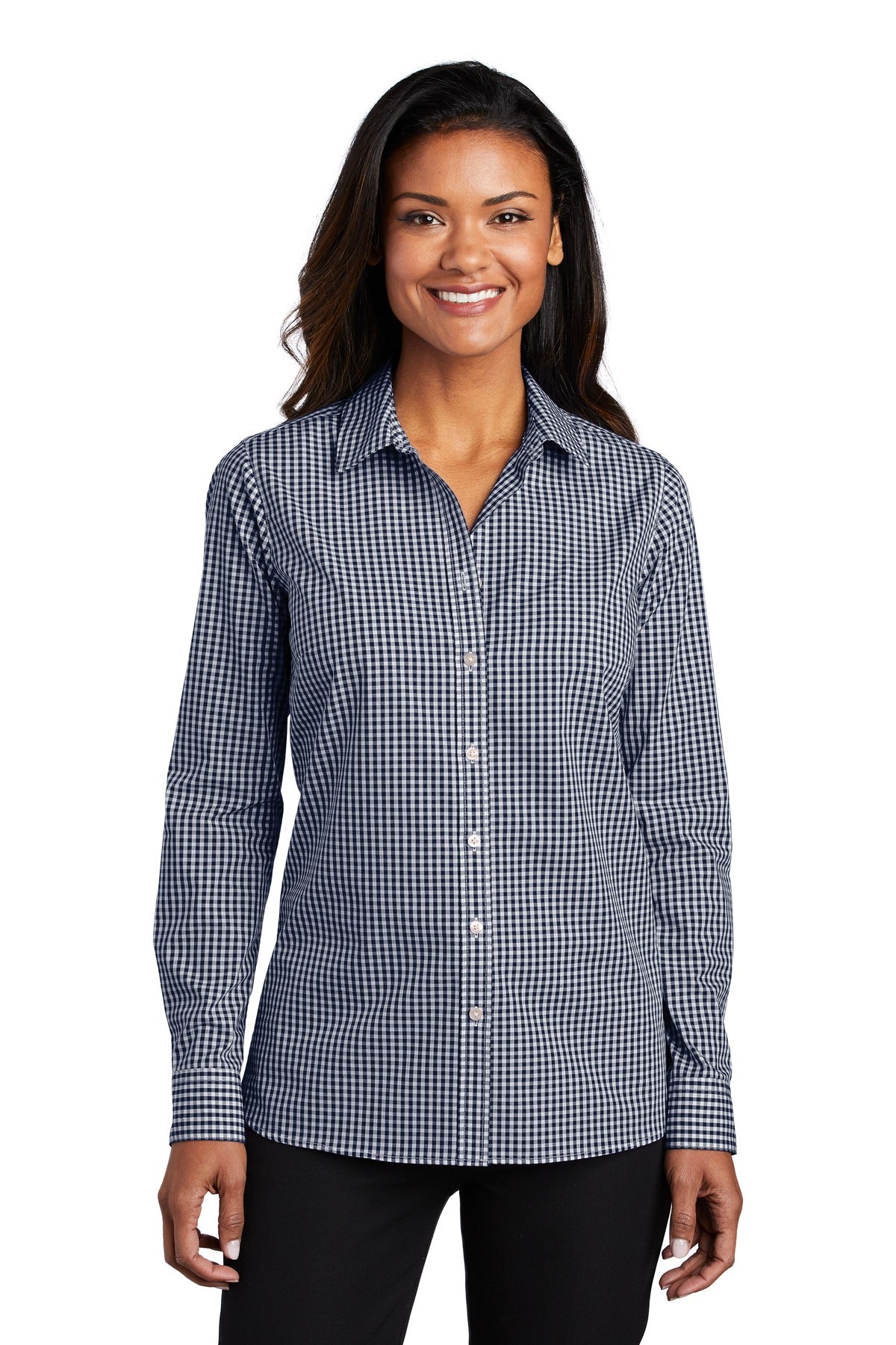 Port Authority- Port Authority ® Women's Broadcloth Gingham Easy Care Shirt LW644-Medtech- 3