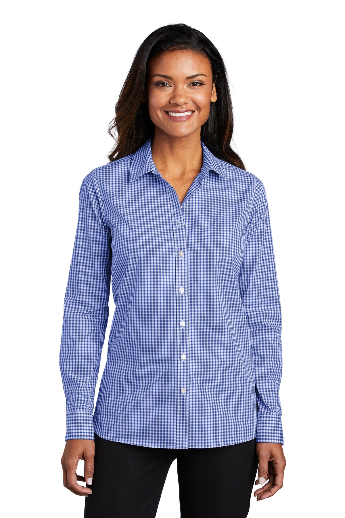 Port Authority- Port Authority ® Women's Broadcloth Gingham Easy Care Shirt LW644-Medtech- 4