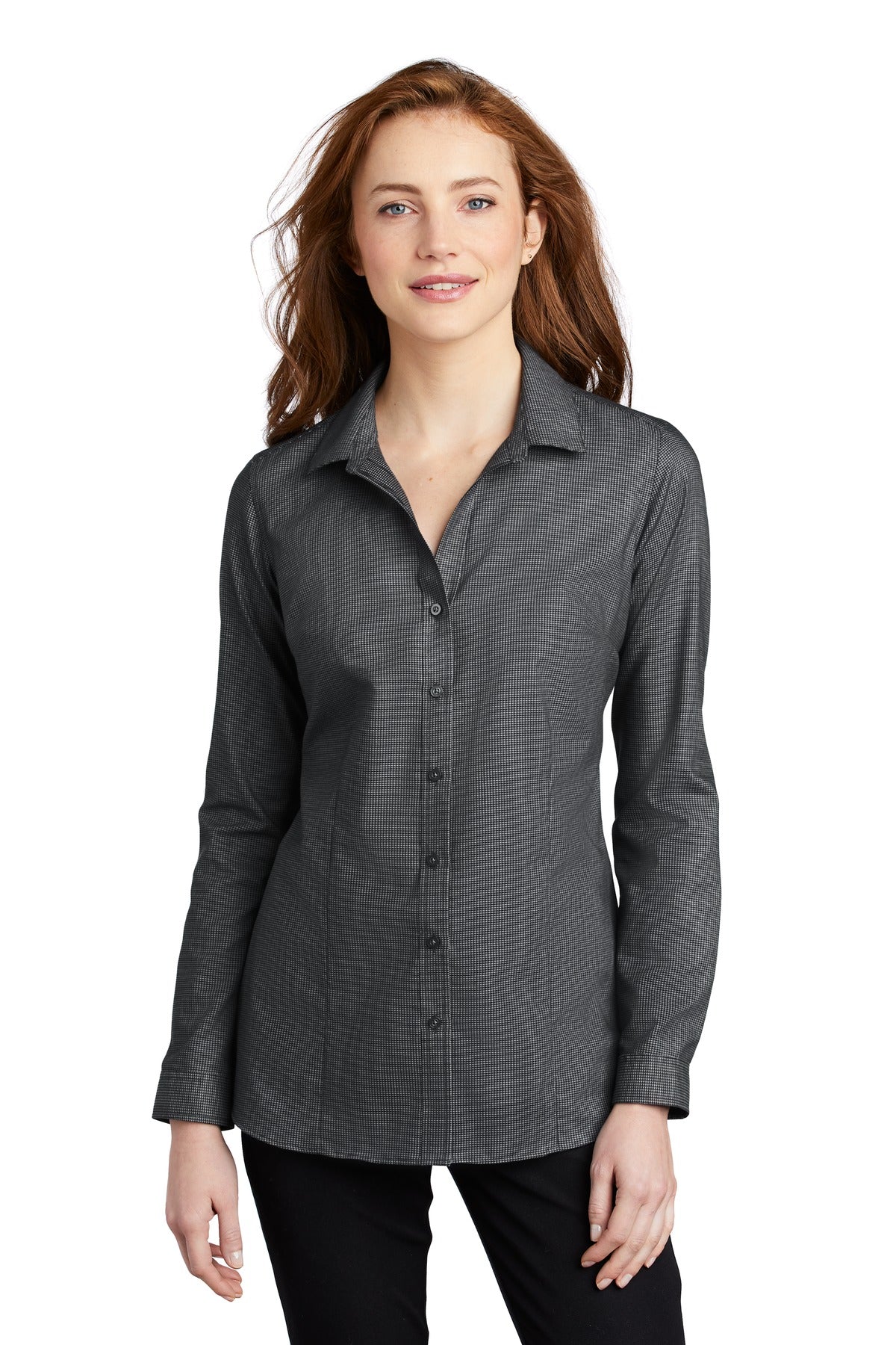 Port Authority- Port Authority ® Women's Pincheck Easy Care Shirt LW645-Medtech- 1