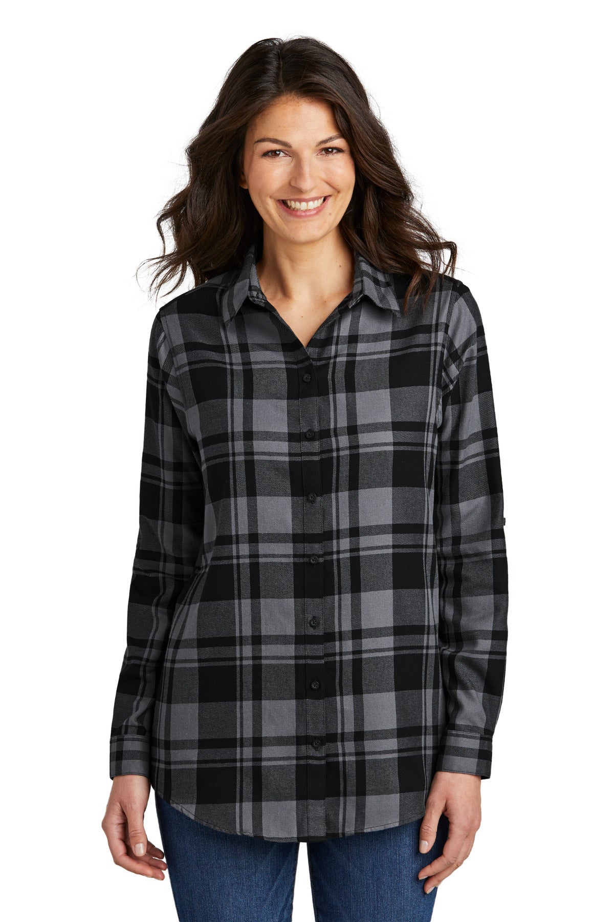 Port Authority- Port Authority® Women's Plaid Flannel Tunic . LW668-Medtech- 2