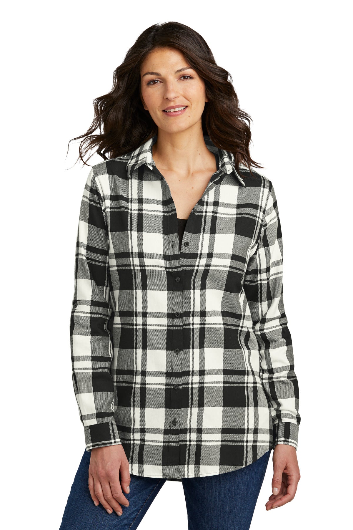 Port Authority- Port Authority® Women's Plaid Flannel Tunic . LW668-Medtech- 6