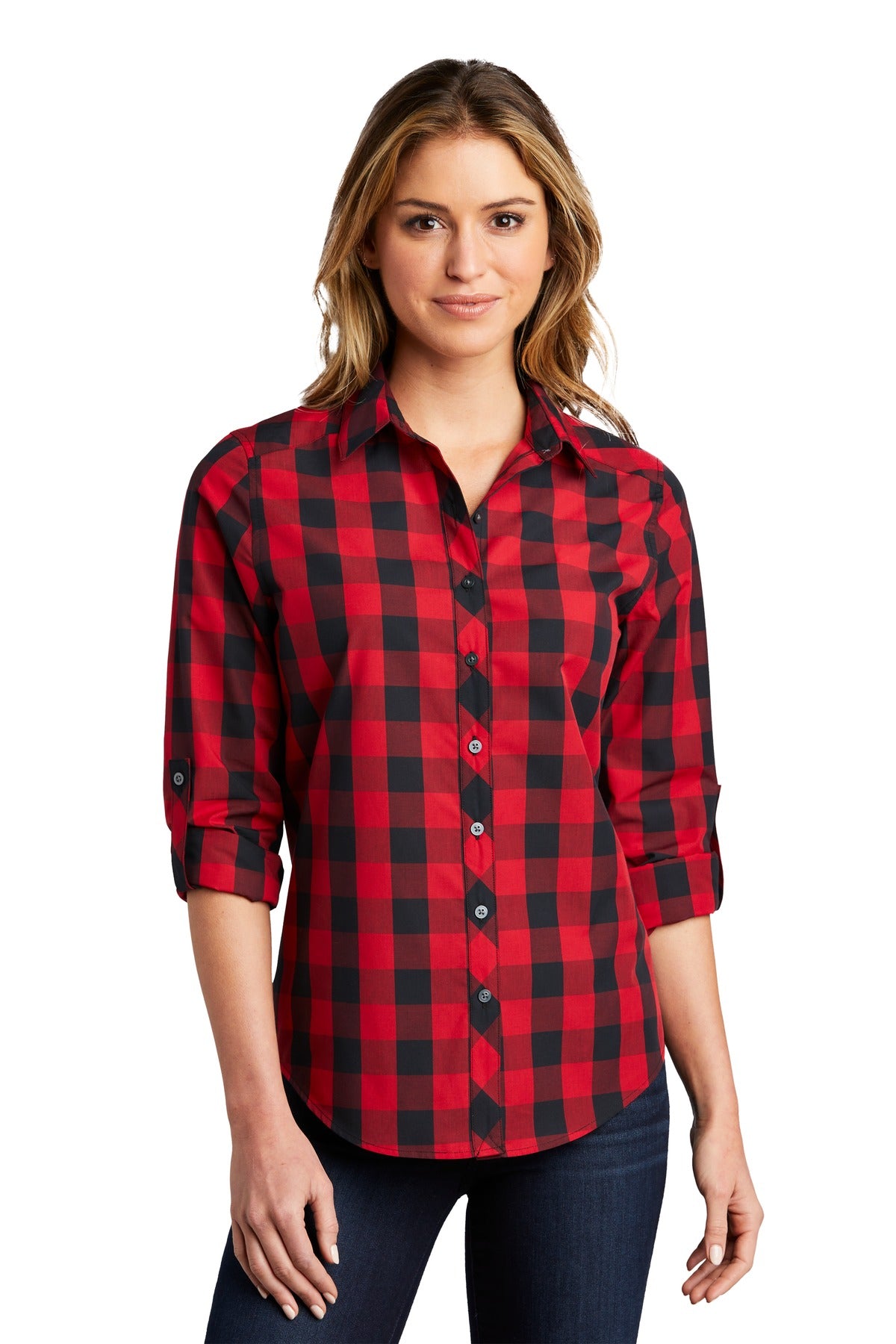 Port Authority- Port Authority® Women's Everyday Plaid Shirt. LW670-Medtech- 2