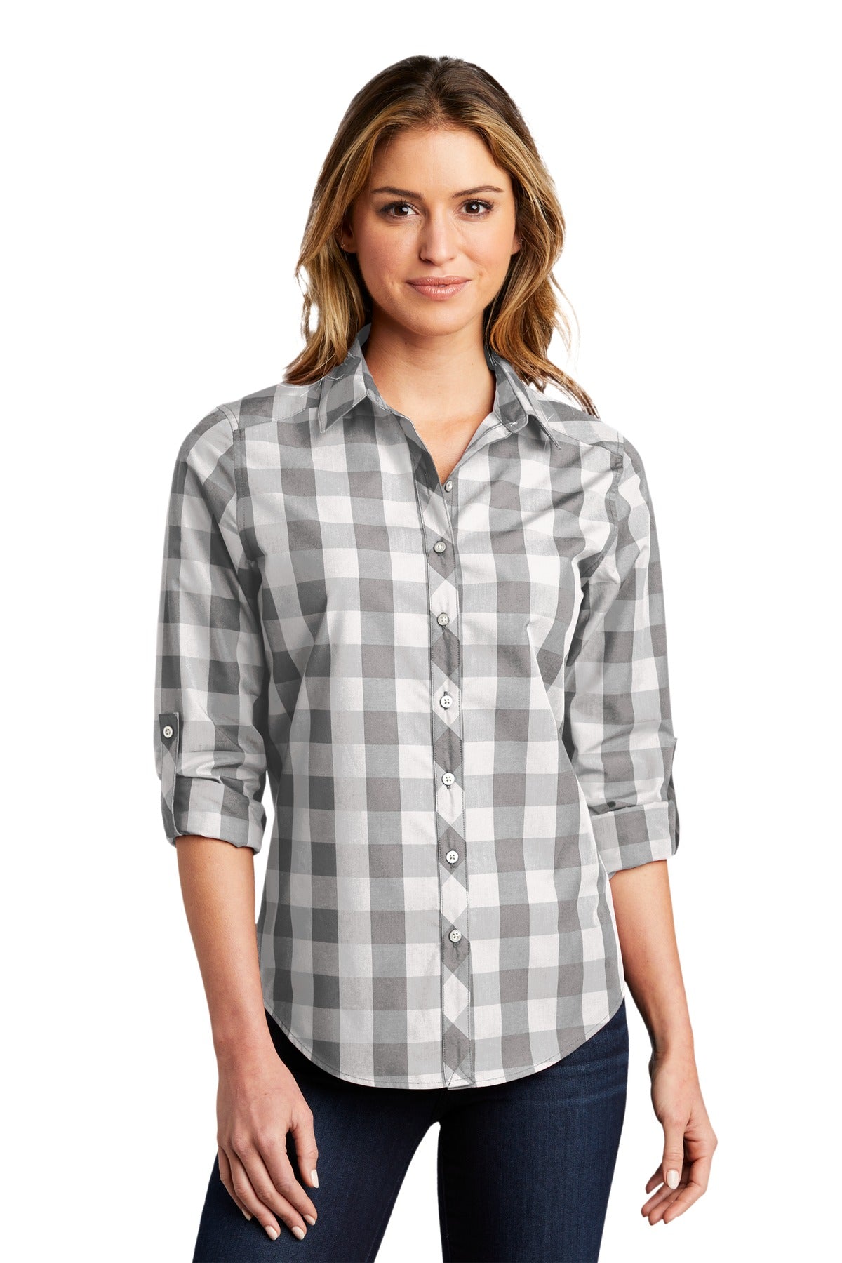 Port Authority- Port Authority® Women's Everyday Plaid Shirt. LW670-Medtech- 3