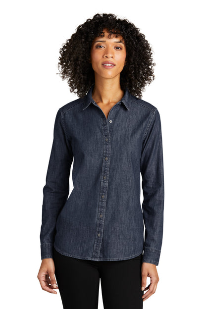 Port Authority- Port Authority® Women's Long Sleeve Perfect Denim Shirt LW676-Medtech- 1