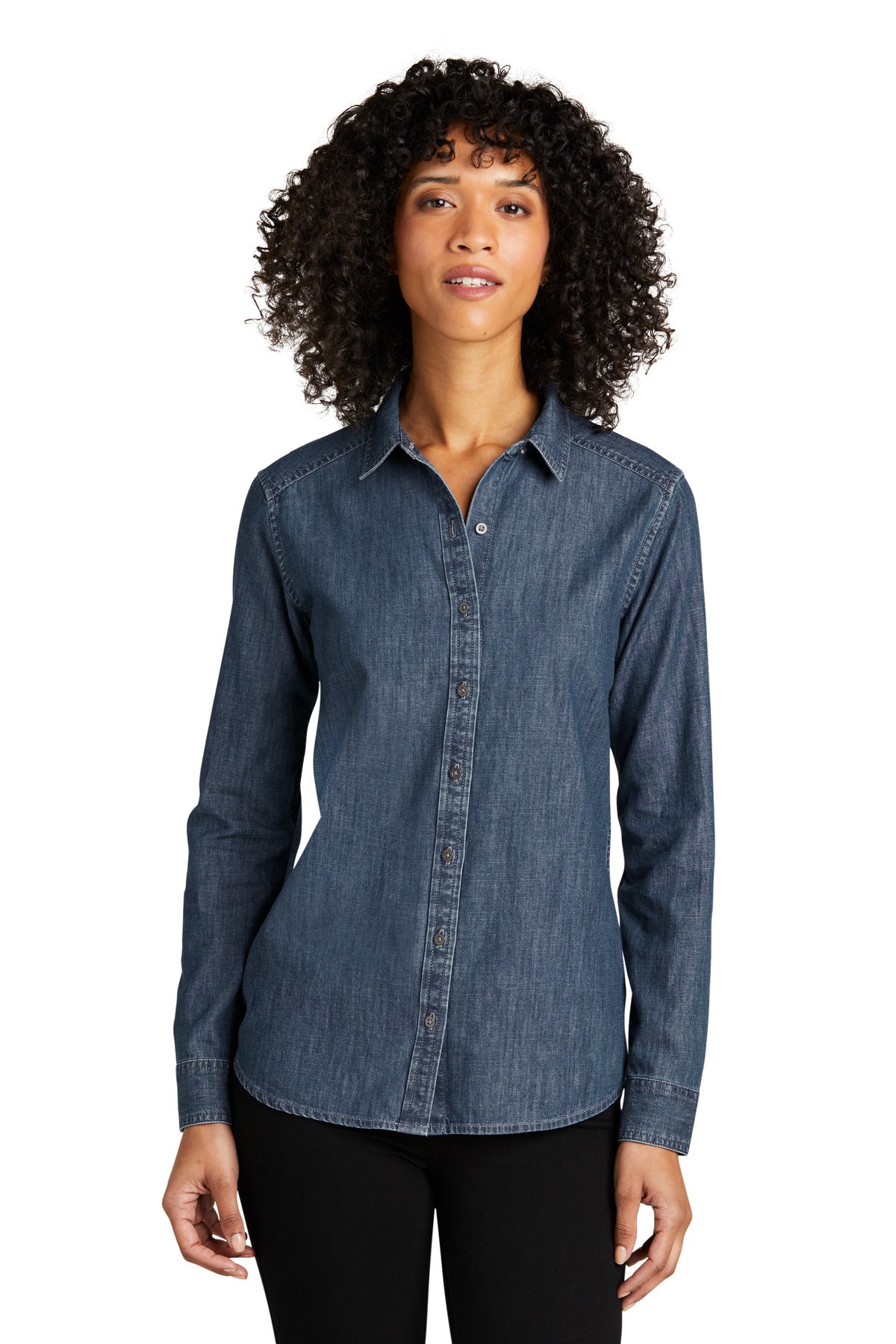 Port Authority- Port Authority® Women's Long Sleeve Perfect Denim Shirt LW676-Medtech- 2