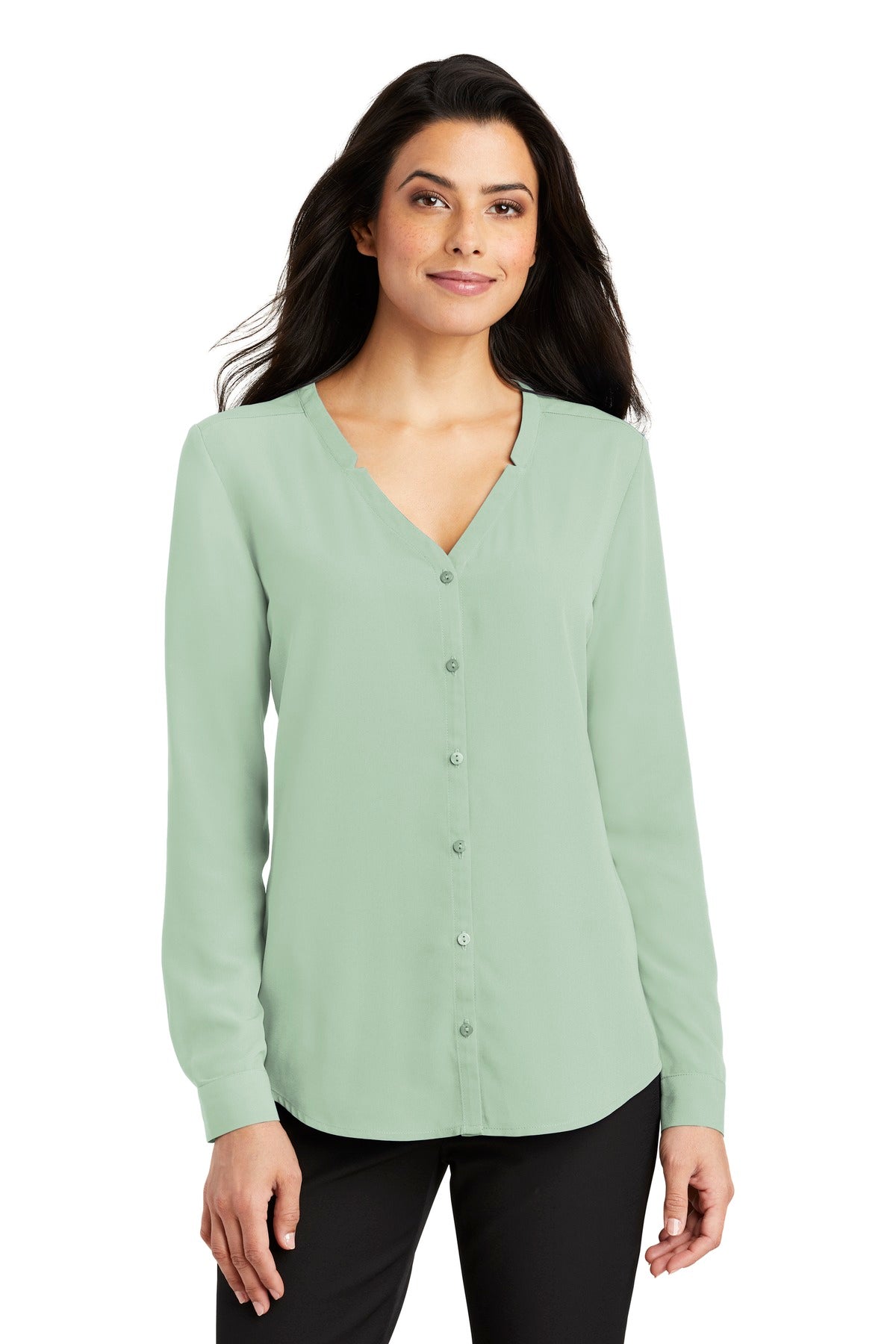 Port Authority- Port Authority® Women's Long Sleeve Button-Front Blouse. LW700-Medtech- 3