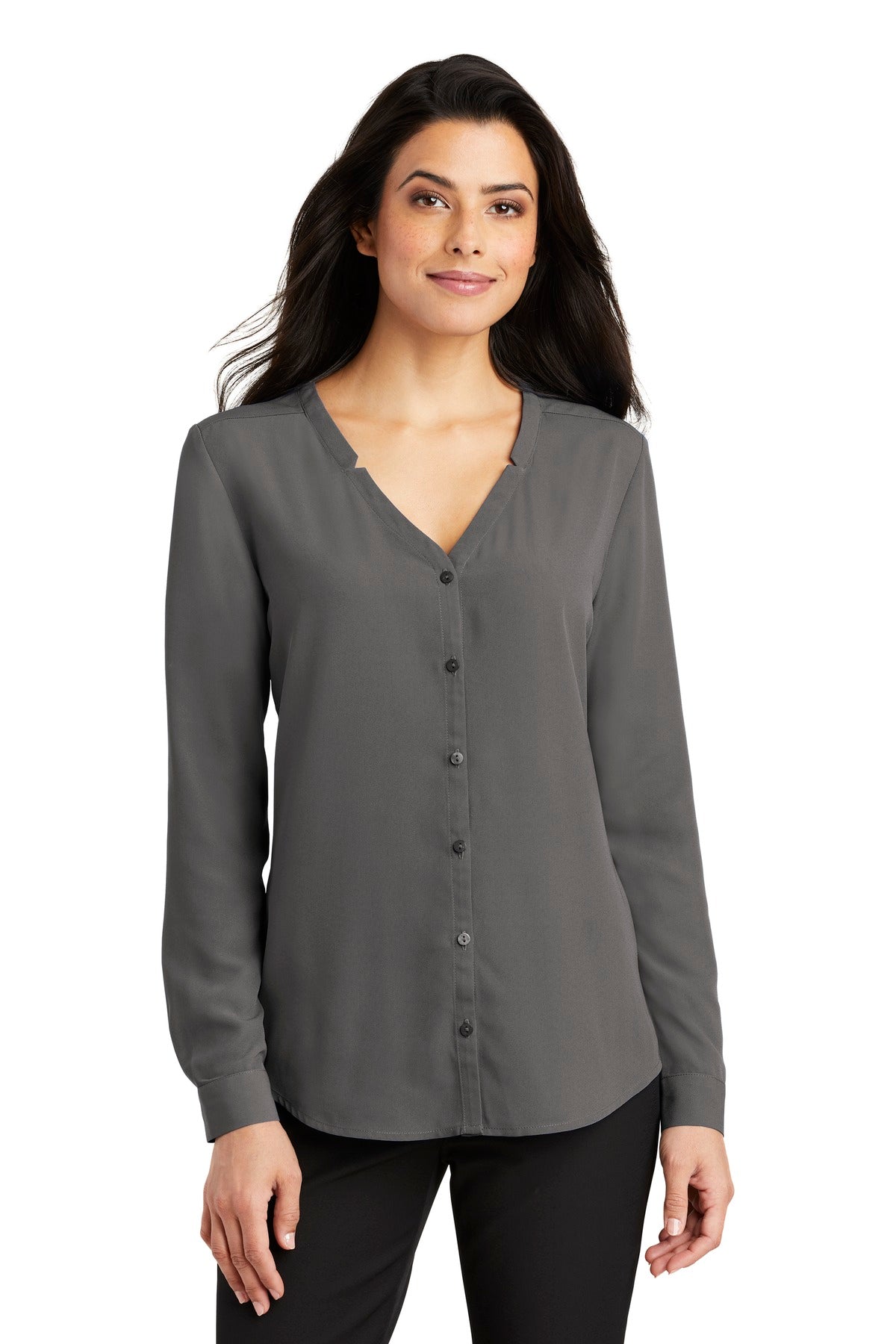 Port Authority- Port Authority® Women's Long Sleeve Button-Front Blouse. LW700-Medtech- 4