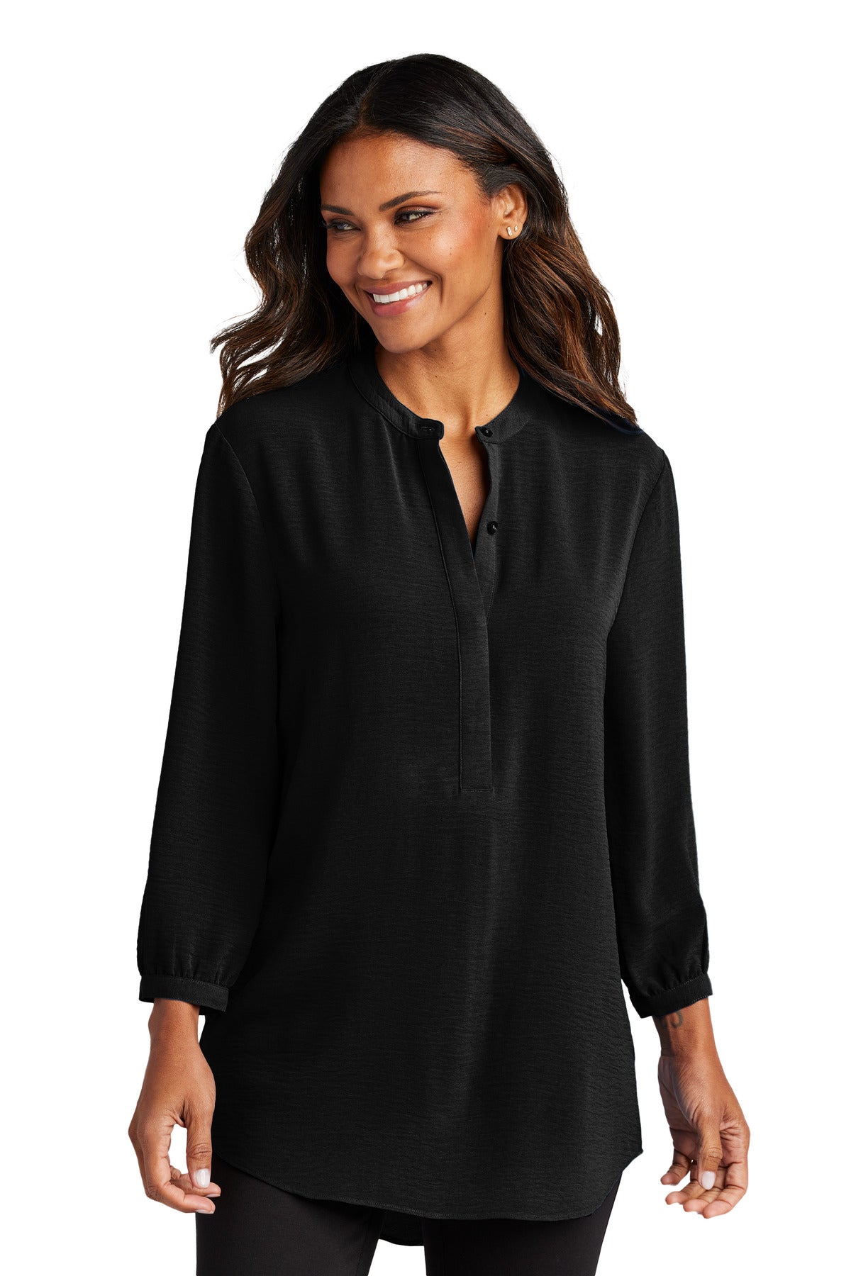 Port Authority- Port Authority® Women's 3/4-Sleeve Textured Crepe Tunic LW713-Medtech- 2