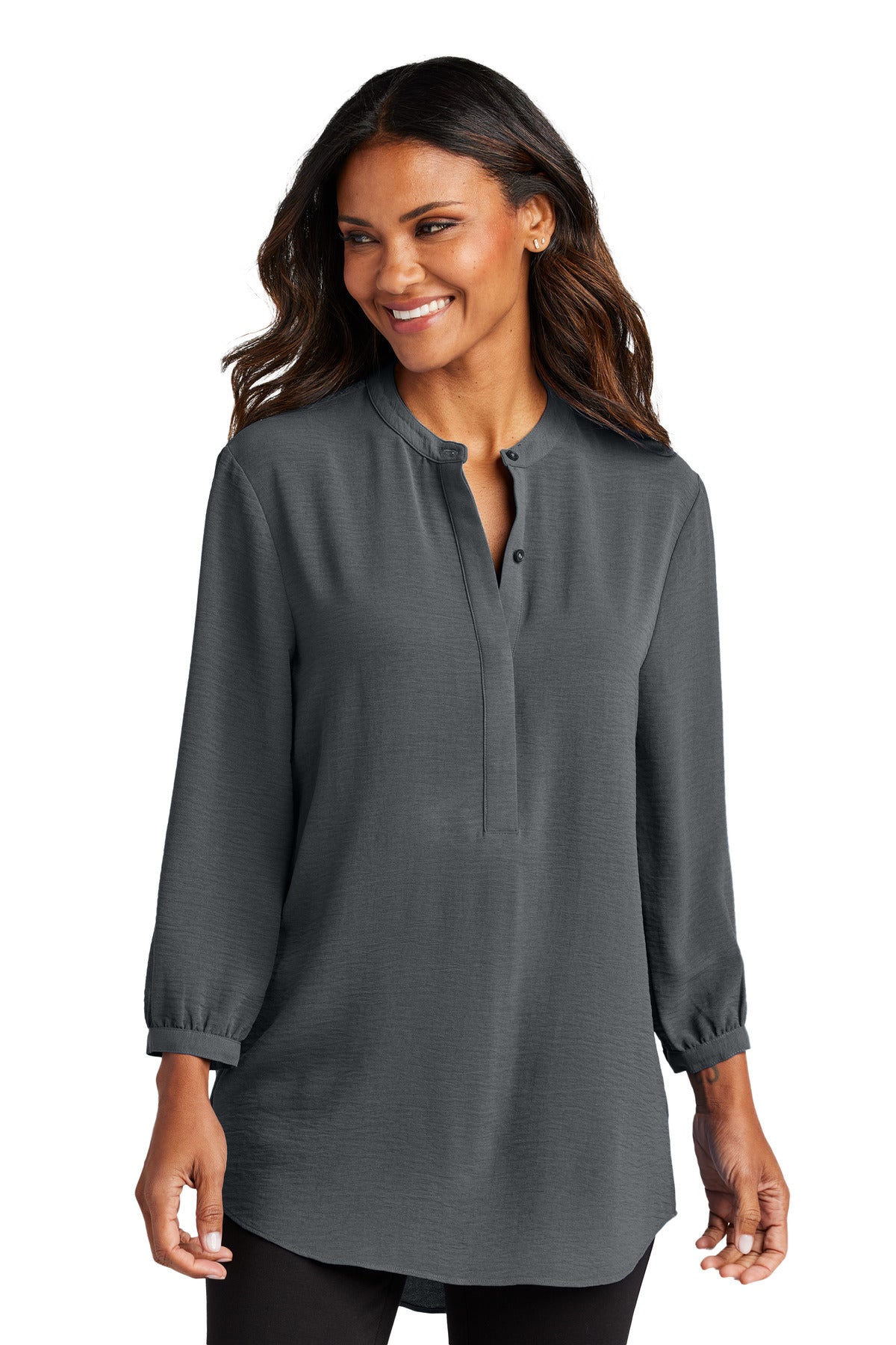 Port Authority- Port Authority® Women's 3/4-Sleeve Textured Crepe Tunic LW713-Medtech- 3