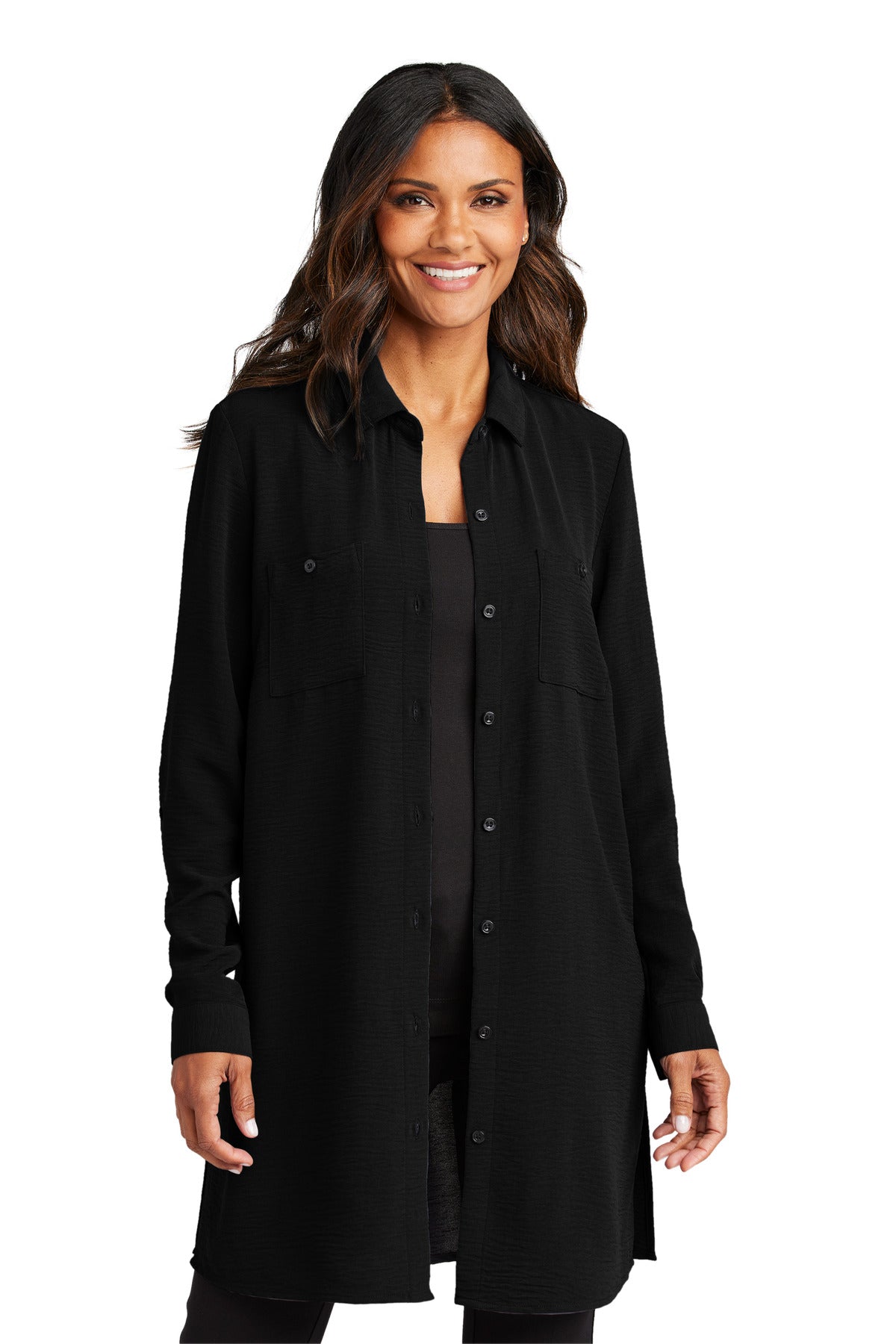 Port Authority- Port Authority® Women's Textured Crepe Long Tunic LW715-Medtech- 1