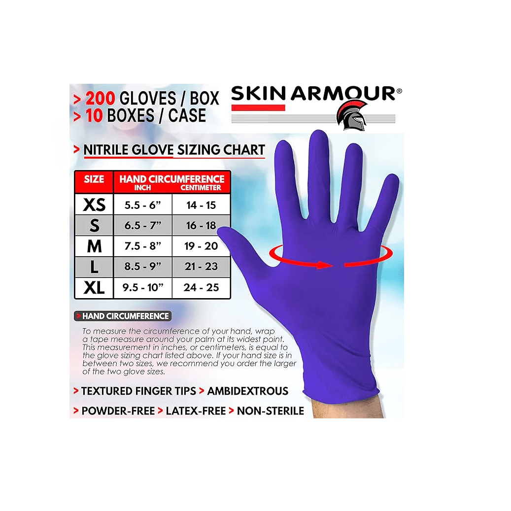 Leonard Lang SKIN ARMOUR® Nitrile Exam Gloves, 200/BX