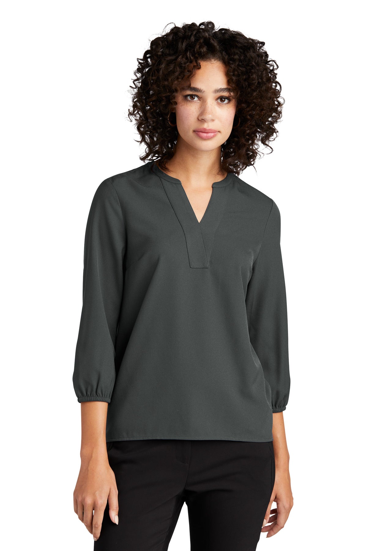 Mercer+Mettle- Mercer+Mettle® Women's Stretch Crepe 3/4-Sleeve Blouse MM2011-Medtech- 1