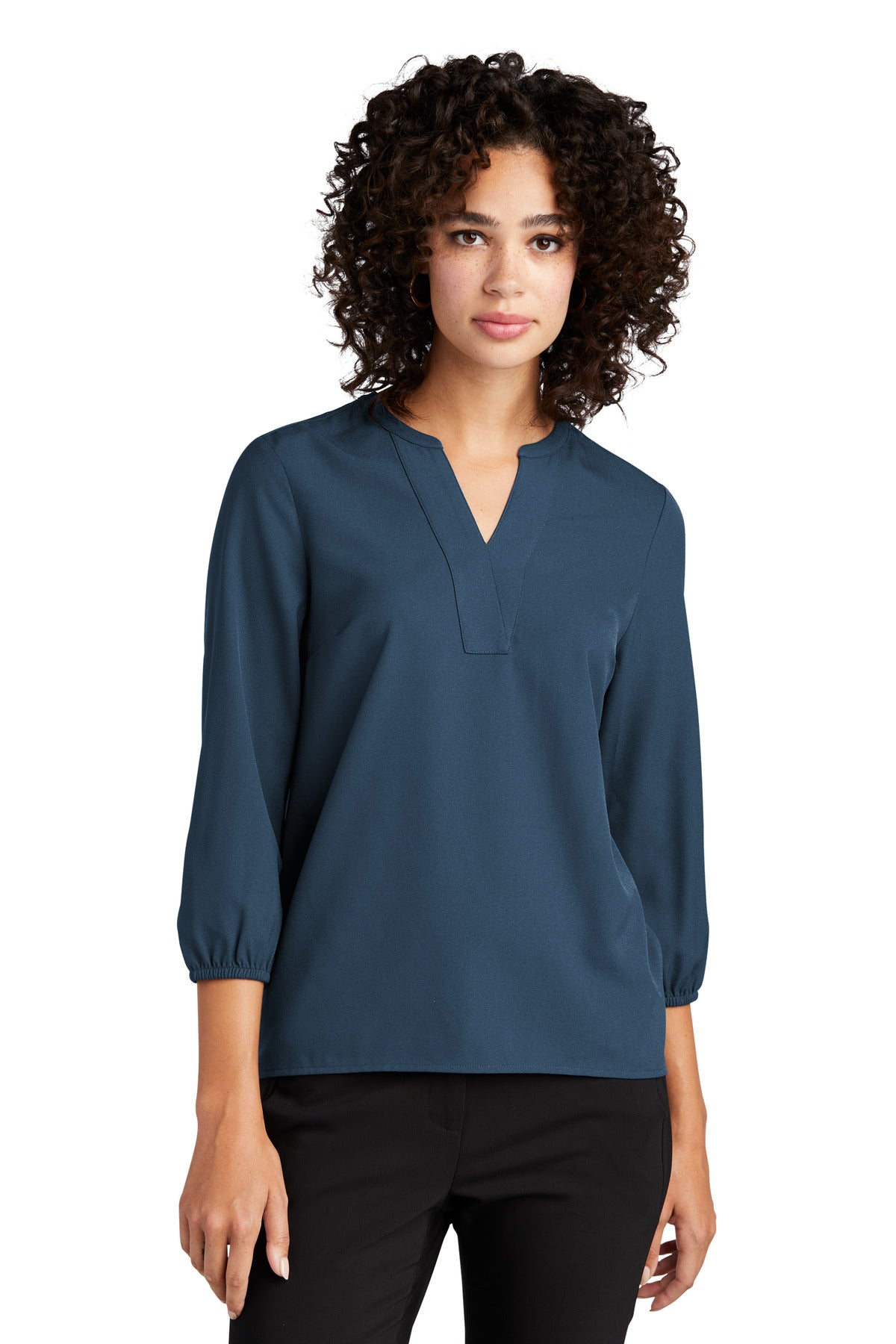 Mercer+Mettle- Mercer+Mettle® Women's Stretch Crepe 3/4-Sleeve Blouse MM2011-Medtech- 3