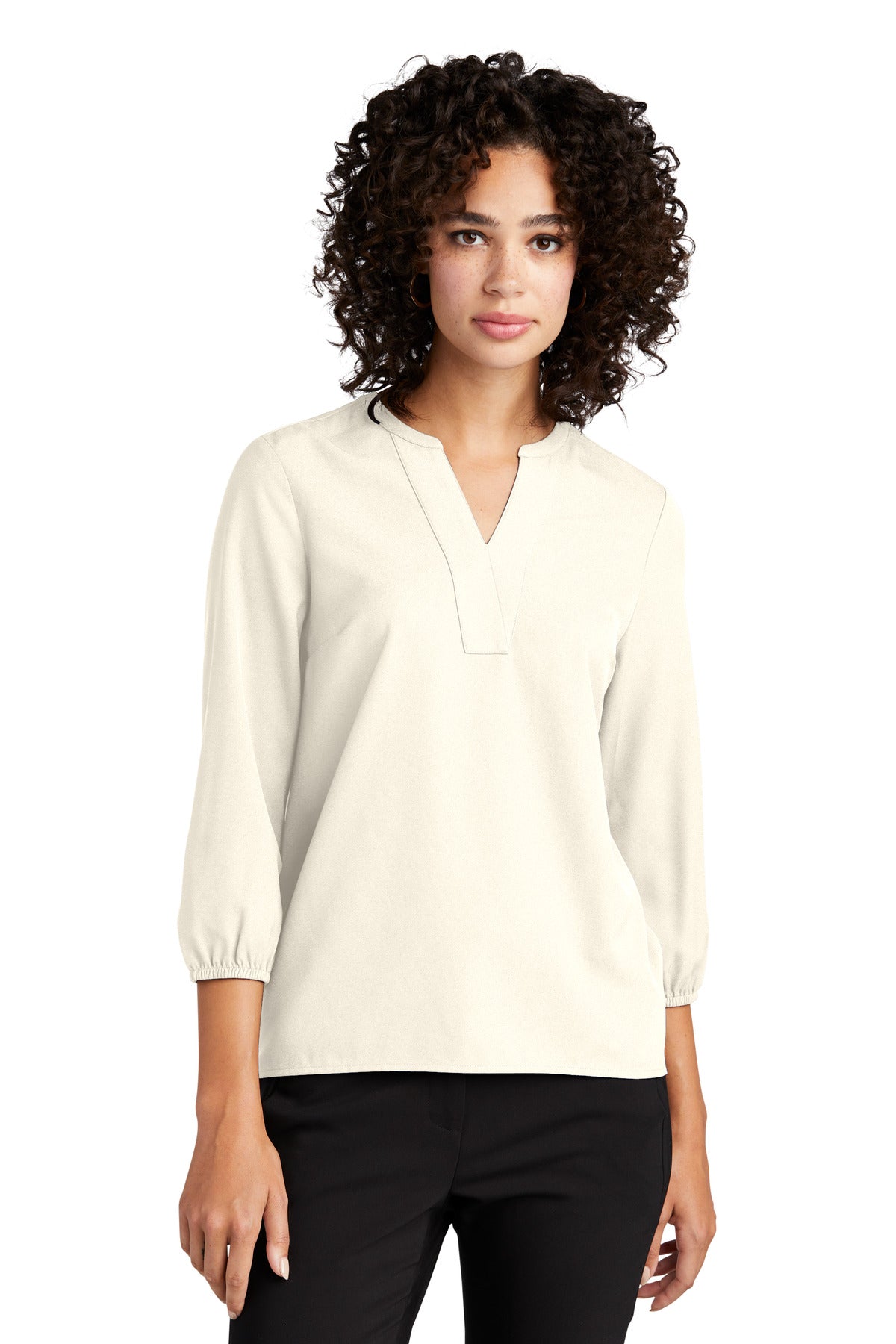 Mercer+Mettle- Mercer+Mettle® Women's Stretch Crepe 3/4-Sleeve Blouse MM2011-Medtech- 4