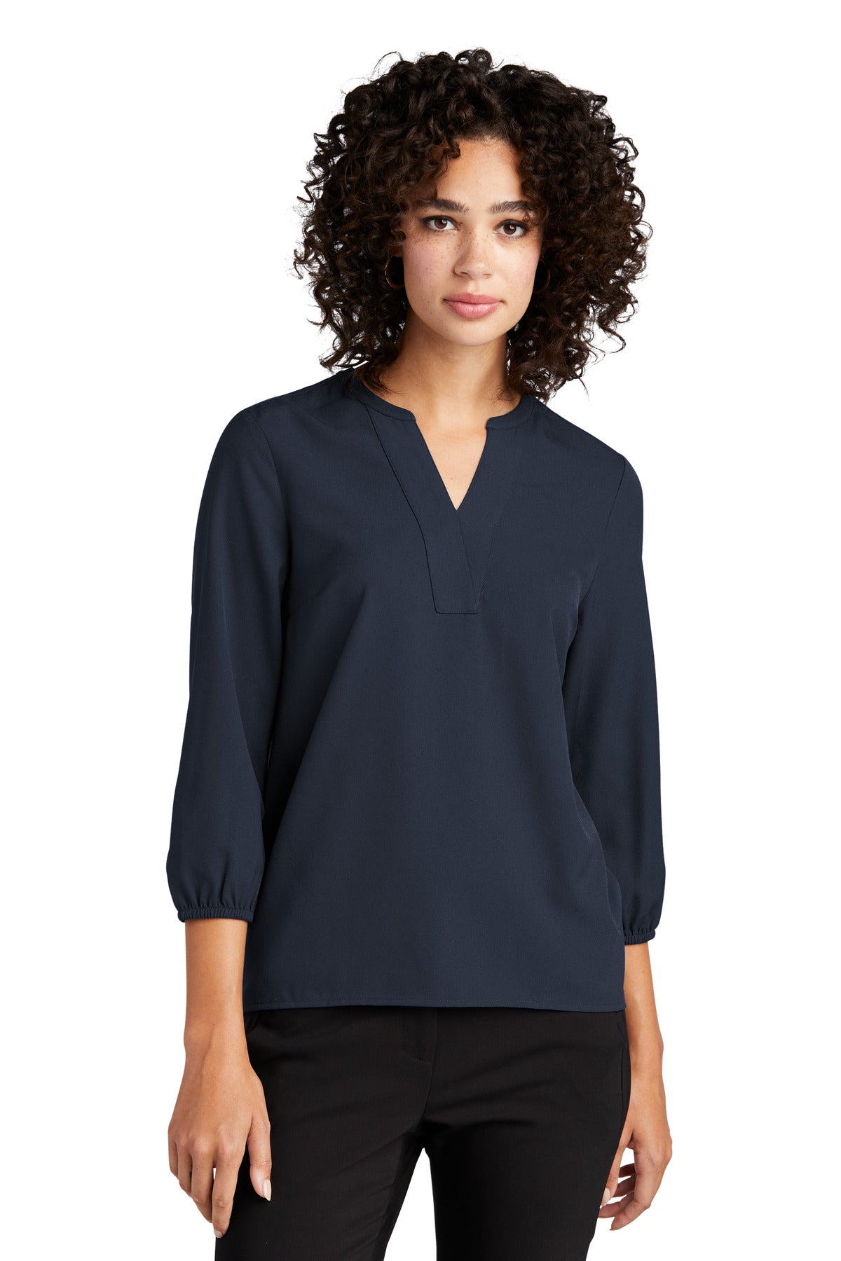 Mercer+Mettle- Mercer+Mettle® Women's Stretch Crepe 3/4-Sleeve Blouse MM2011-Medtech- 5