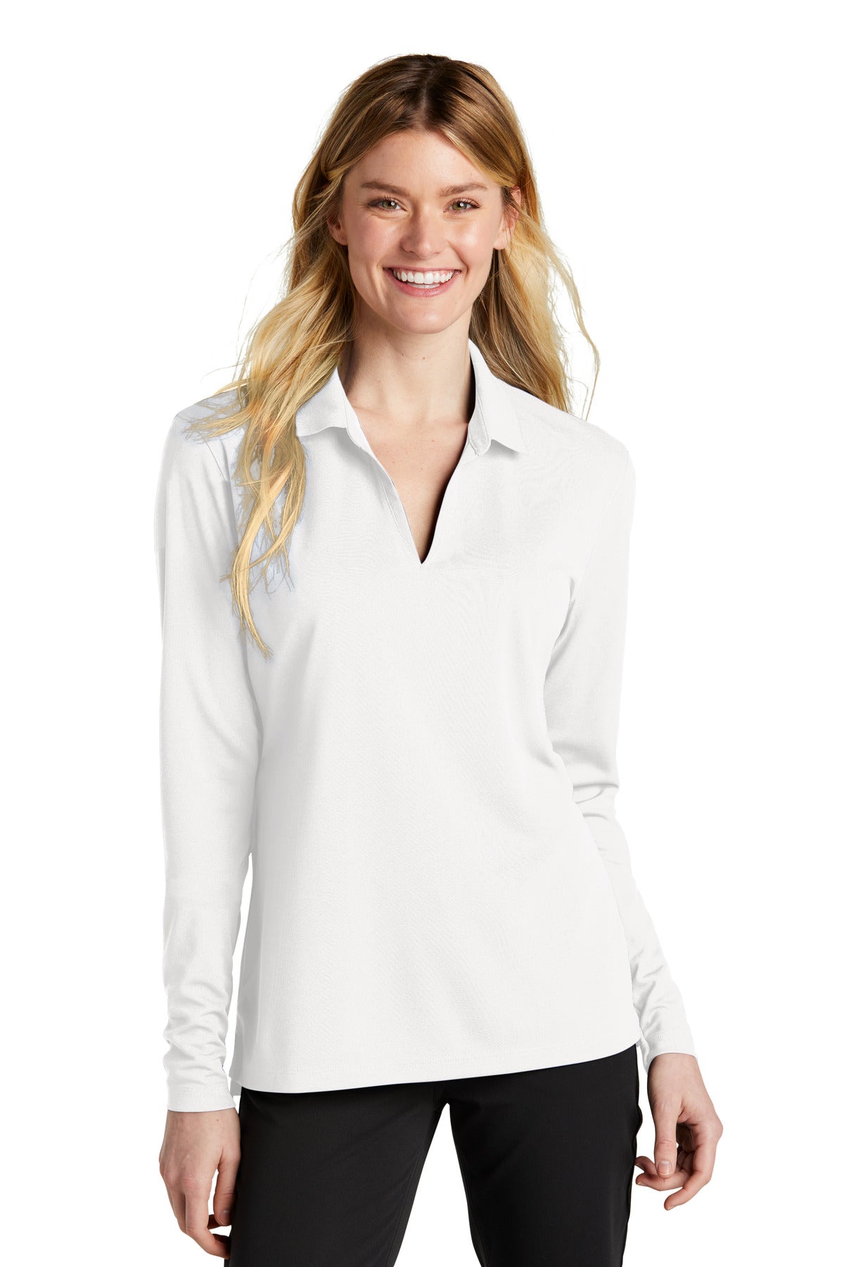 Nike- Nike Women's Dri-FIT Micro Pique 2.0 Long Sleeve Polo NKDC2105-Medtech- 7