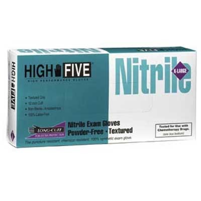 Nitrile Long Cuff Large Powder Free Exam Gloves, 50/Box