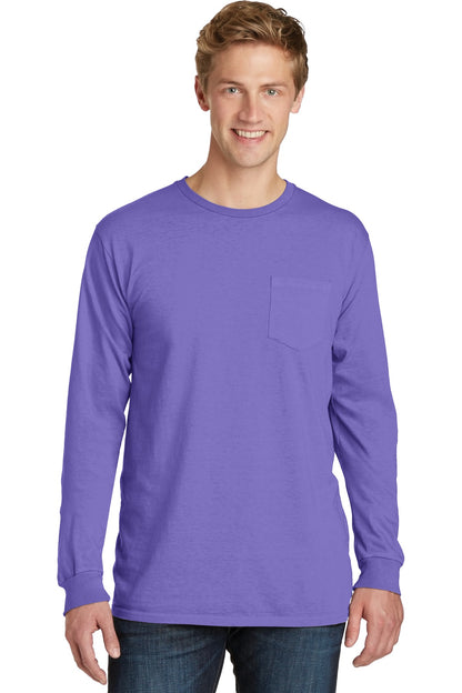 Port & Company- Port & Company® Beach Wash® Garment-Dyed Long Sleeve Pocket Tee PC099LSP-Medtech- 1