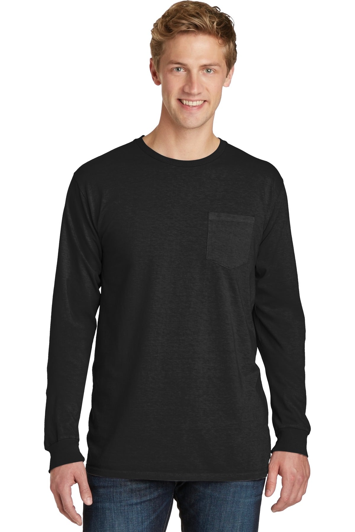 Port & Company- Port & Company® Beach Wash® Garment-Dyed Long Sleeve Pocket Tee PC099LSP-Medtech- 2