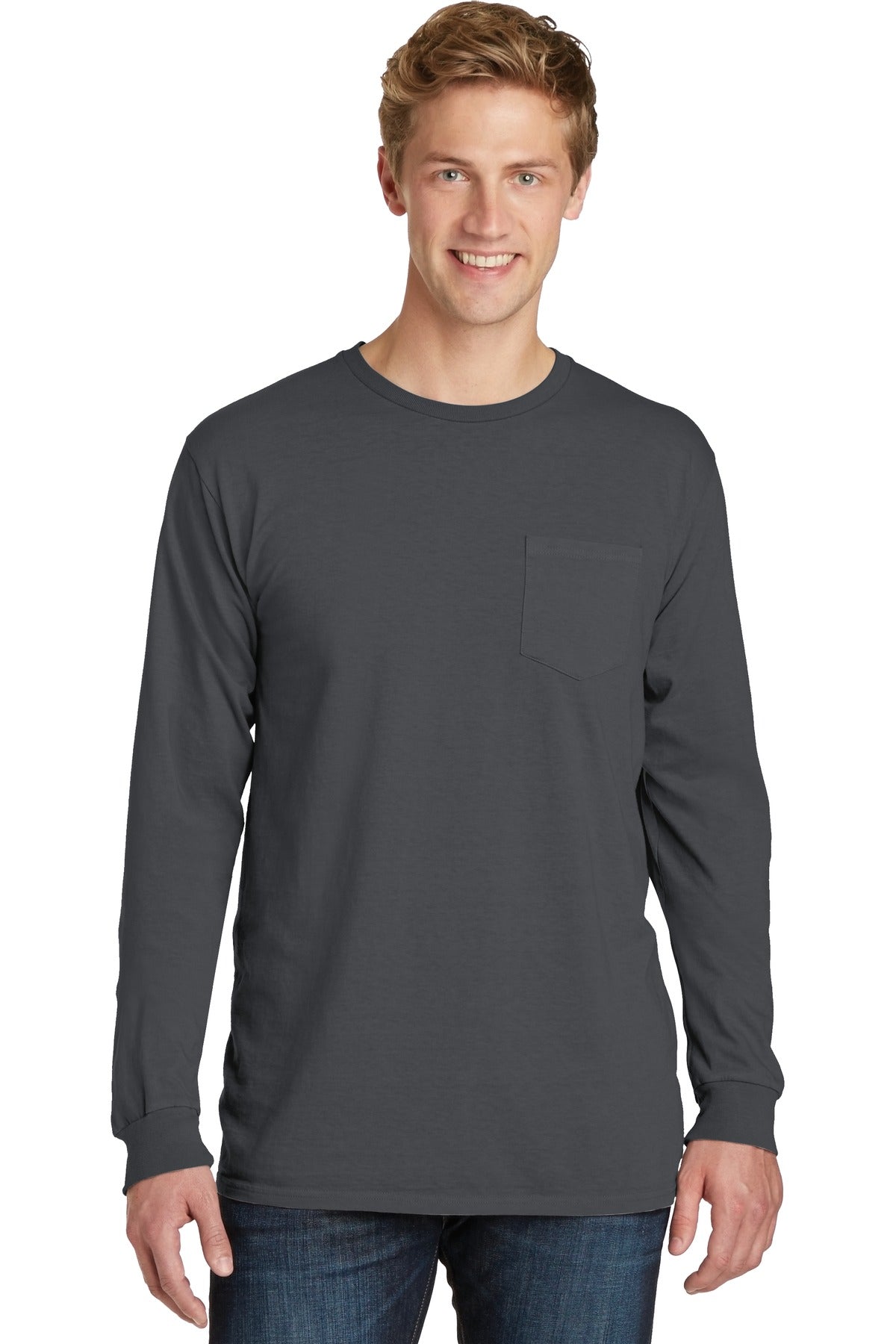 Port & Company- Port & Company® Beach Wash® Garment-Dyed Long Sleeve Pocket Tee PC099LSP-Medtech- 4