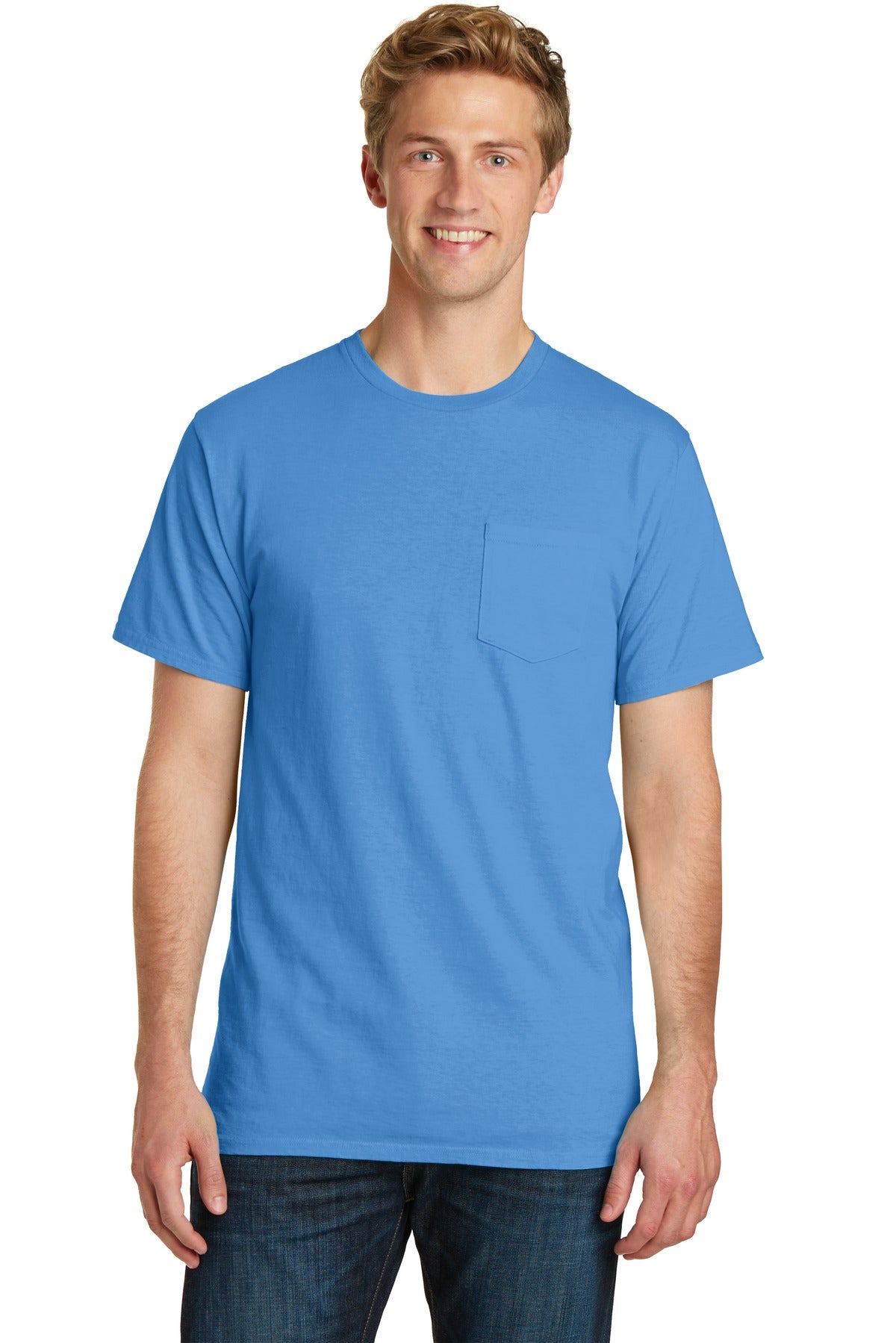 Port & Company- Port & Company® Beach Wash® Garment-Dyed Pocket Tee. PC099P-Medtech- 2