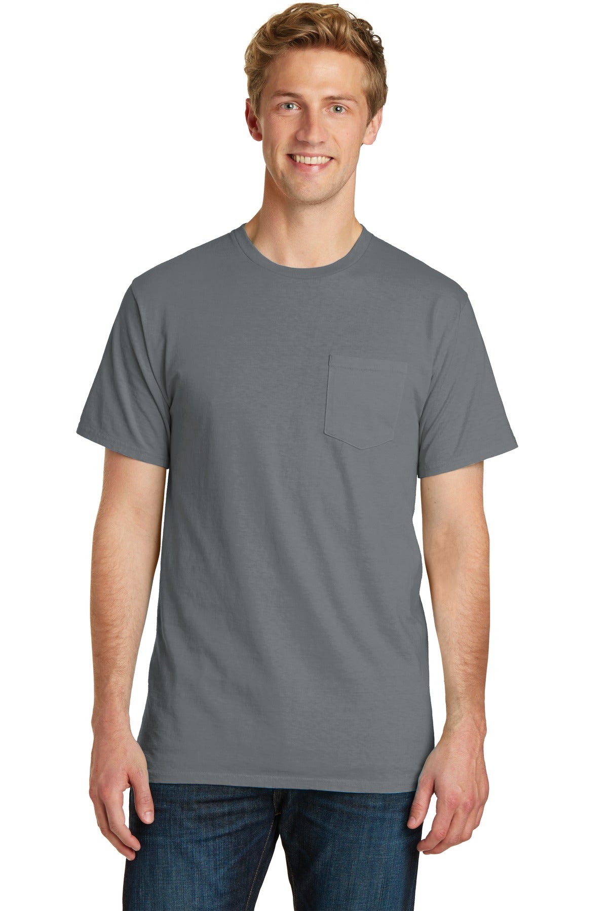 Port & Company- Port & Company® Beach Wash® Garment-Dyed Pocket Tee. PC099P-Medtech- 3