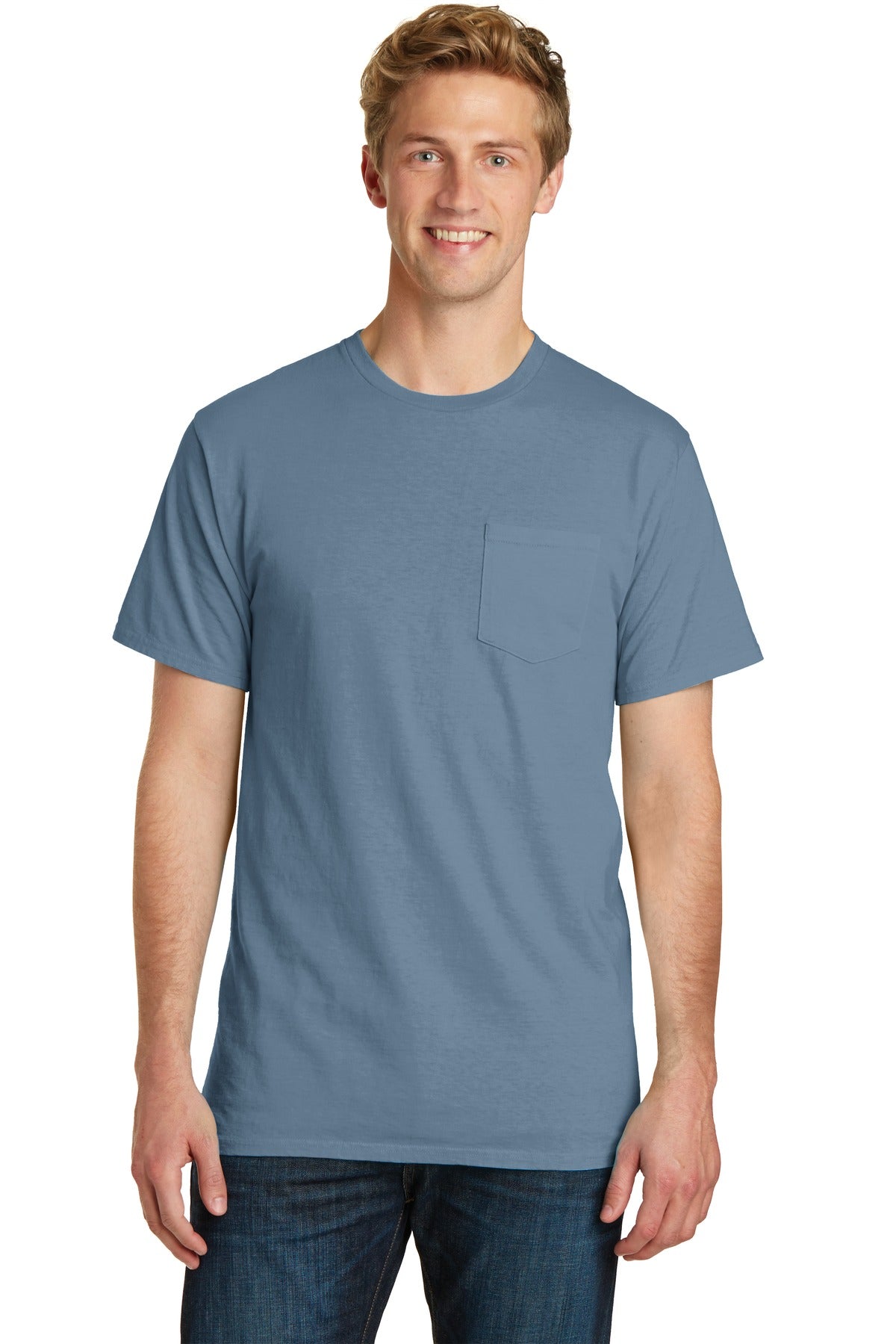 Port & Company- Port & Company® Beach Wash® Garment-Dyed Pocket Tee. PC099P-Medtech- 4