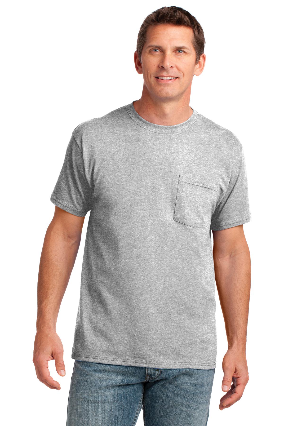 Port & Company- Port & Company® Core Cotton Pocket Tee. PC54P-Medtech- 1