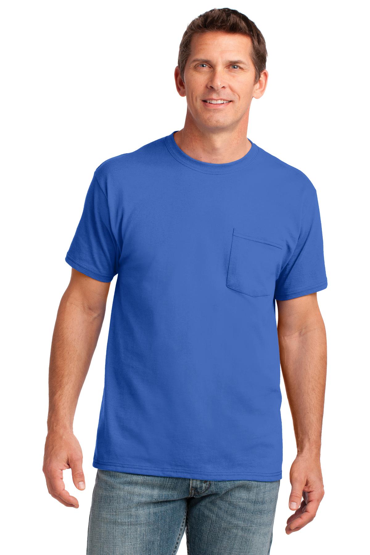 Port & Company- Port & Company® Core Cotton Pocket Tee. PC54P-Medtech- 12