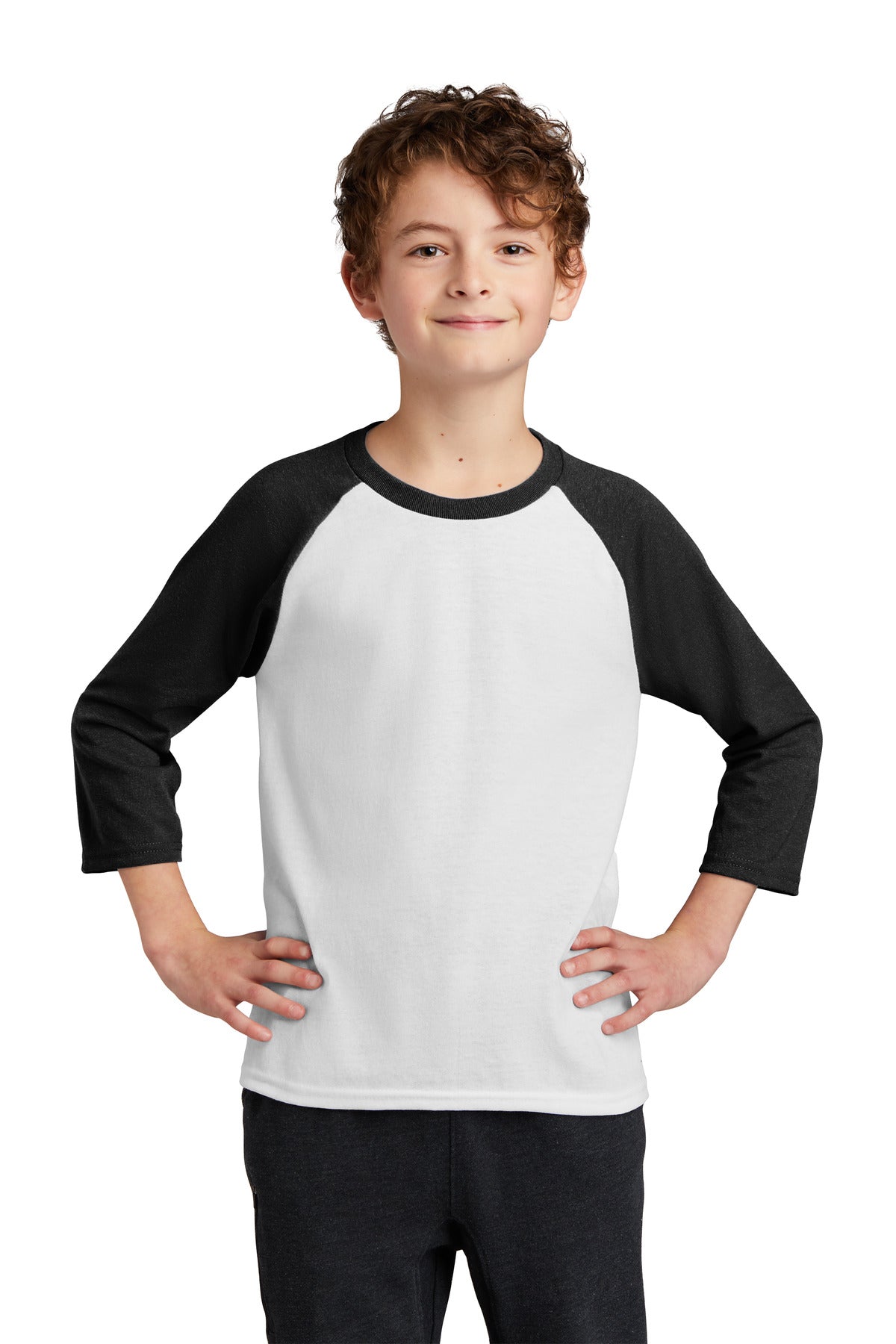 Port & Company- Port & Company® Youth Core Blend 3/4-Sleeve Raglan Tee. PC55YRS-Medtech- 3